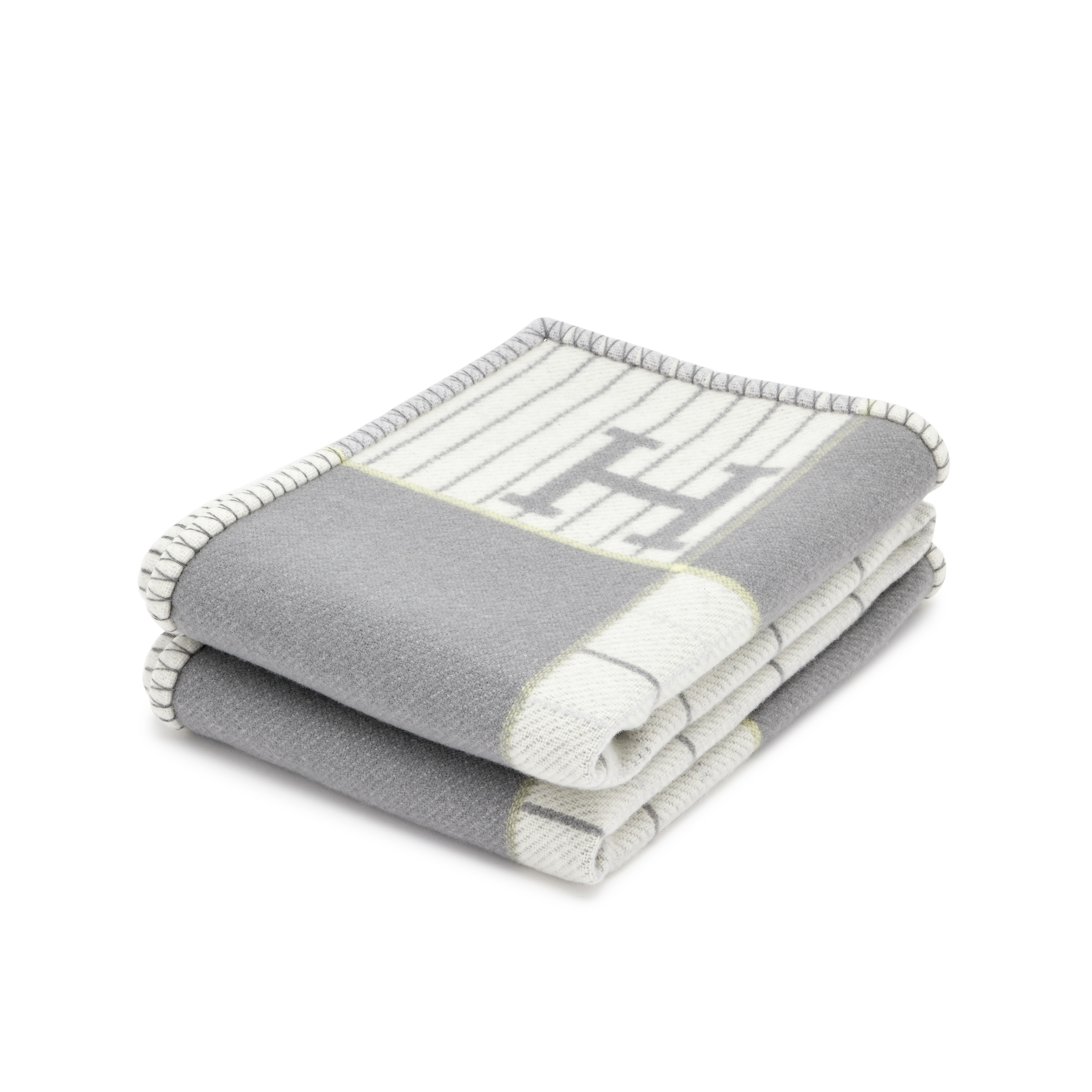 Hermès Gris Perle Cabriole Merino Wool And Cashmere Avalon Throw