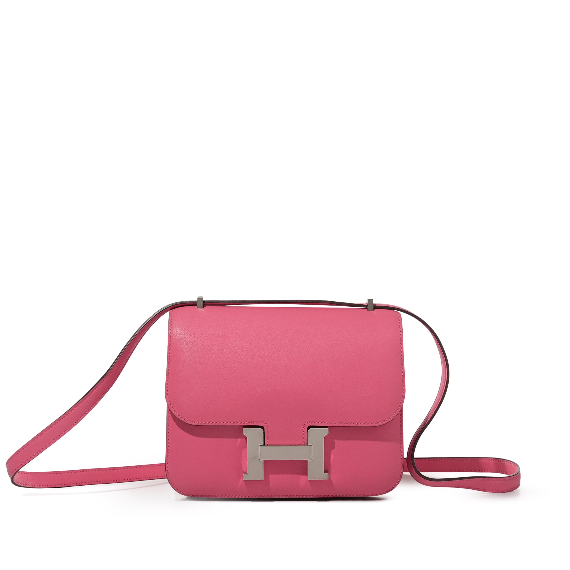 Hermès Rose Azalee Swift Mini Constance 18 Palladium Hardware