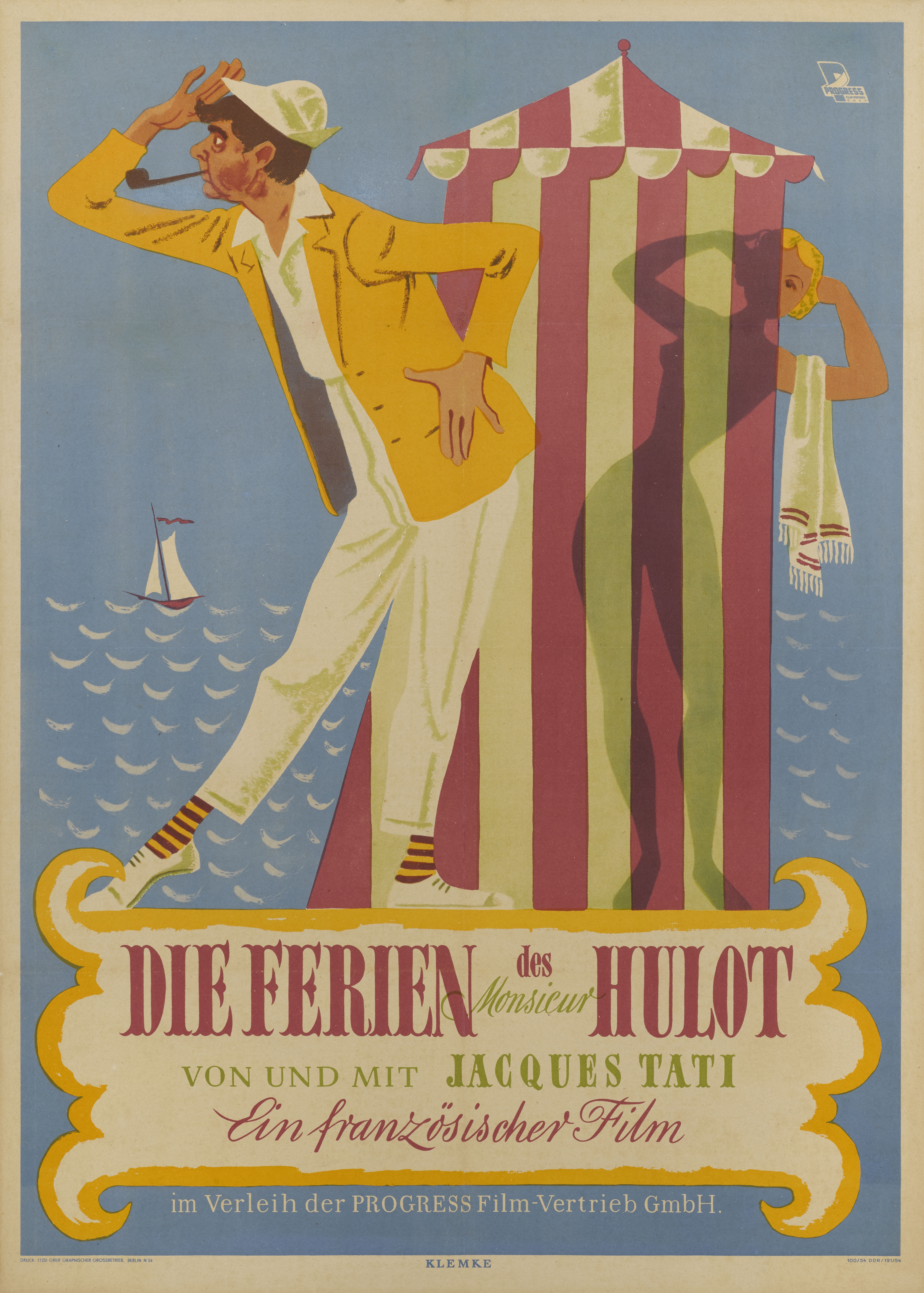 Les Vacances de M. Hulot ポスター Vintage Les Vacances De Monsieur Hulot / Die Ferien Des Monsieur