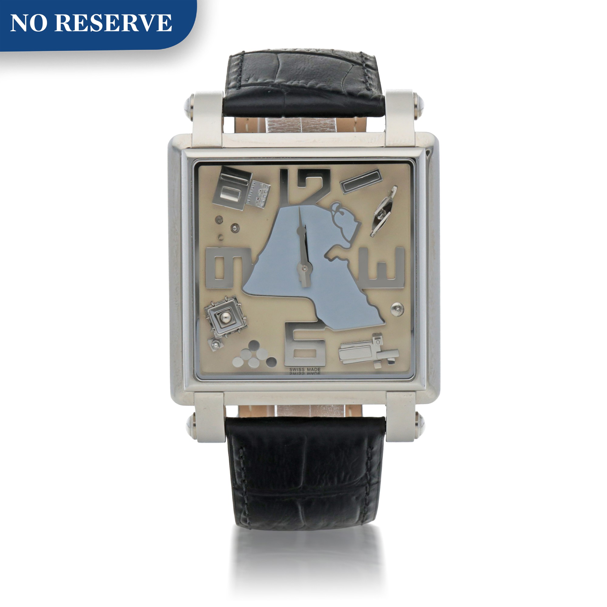 KUWAIT LIMITED EDITION STAINLESS STEEL WRISTWATCH DEPICTING ICONIC
