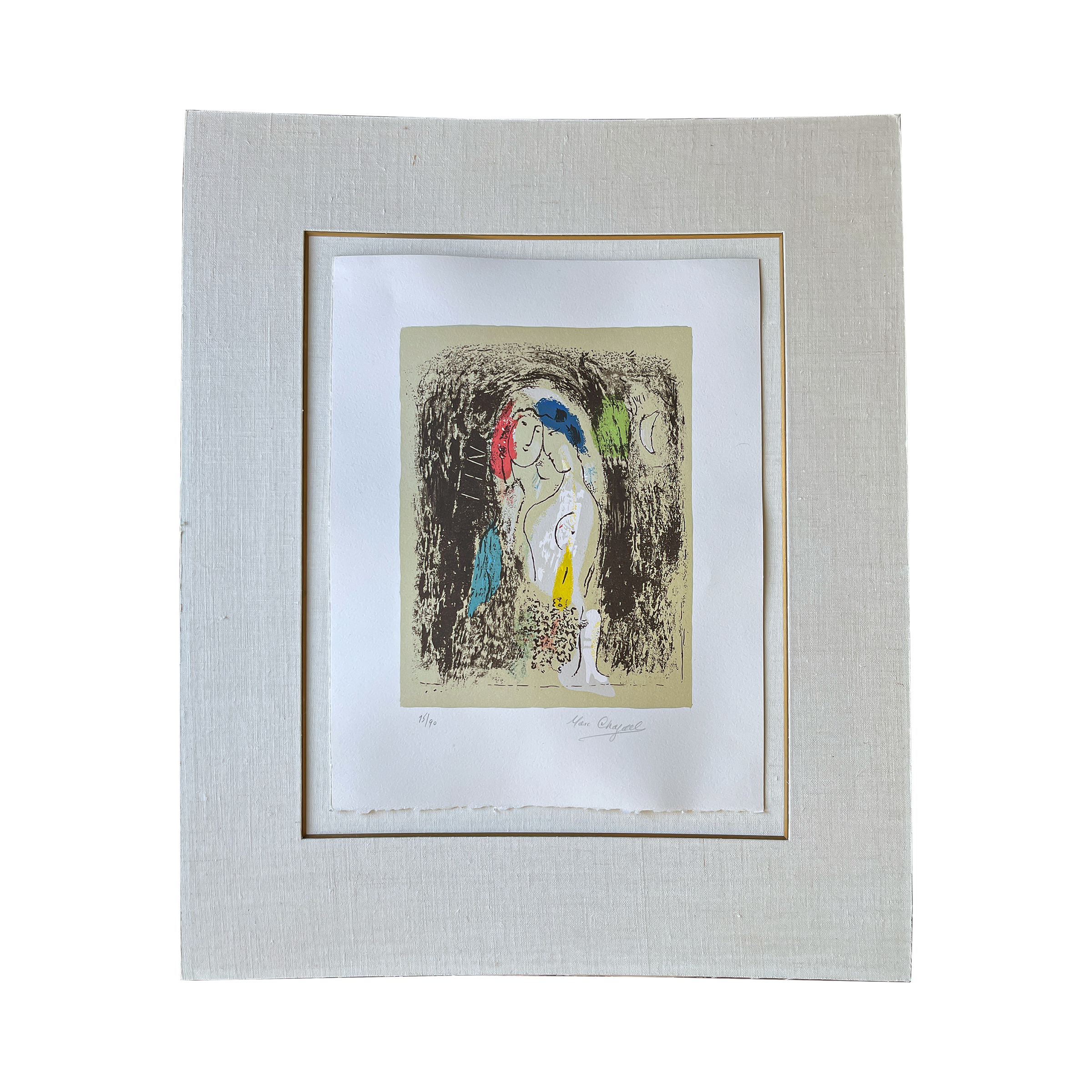 Marc Chagall Vintage Les Amoureux En Gris Available For Immediate