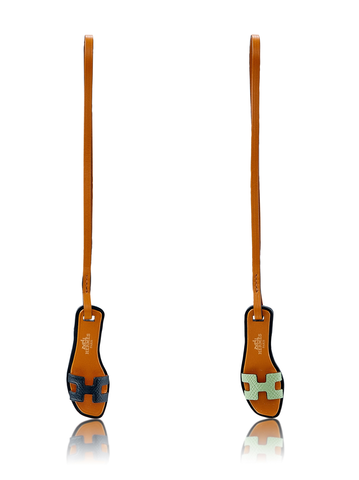 Hermès Black And Vert Criquet Epsom Oran Sandal Charms Available