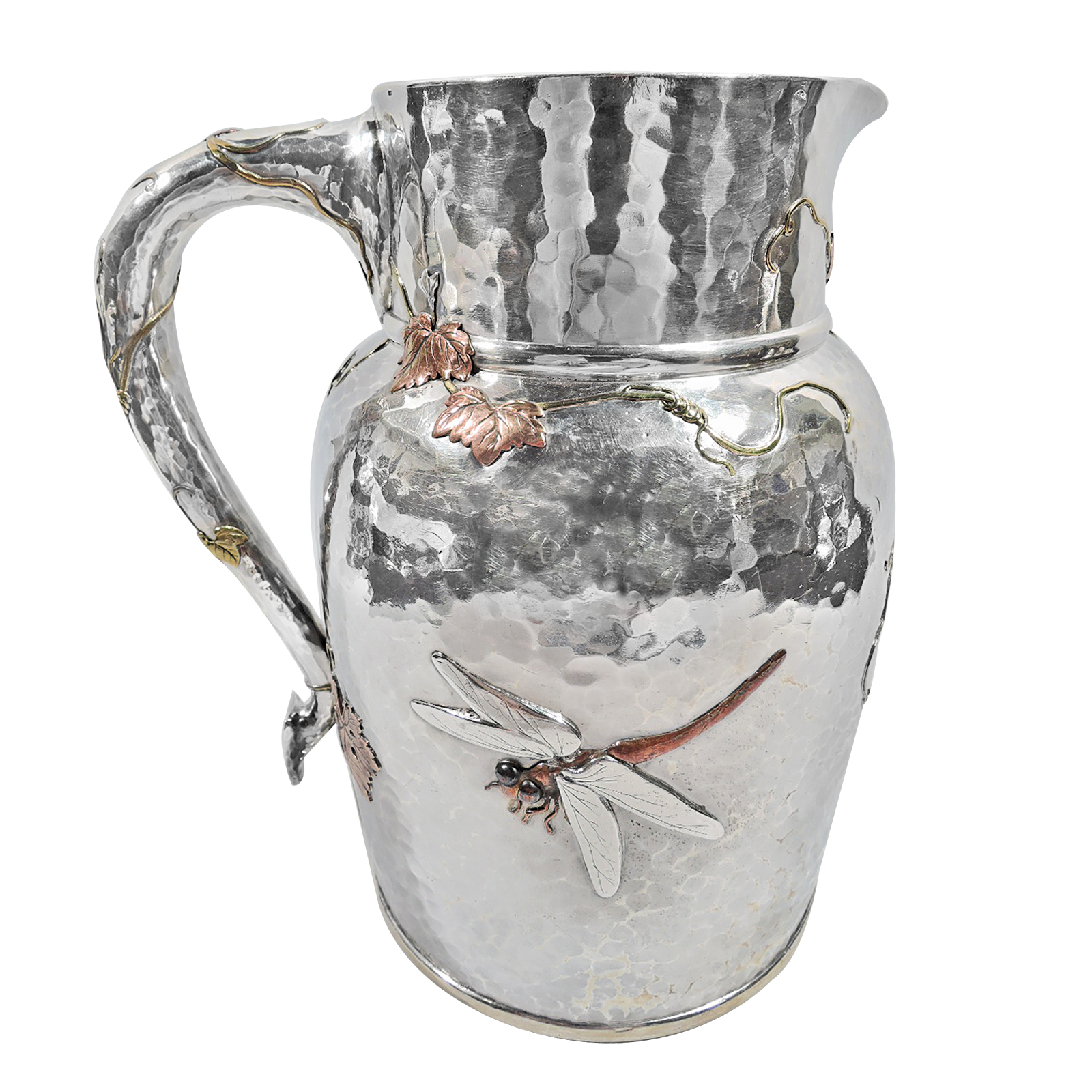 Tiffany & Co. Antique American Silver Mixed-Metal Dragonfly Water