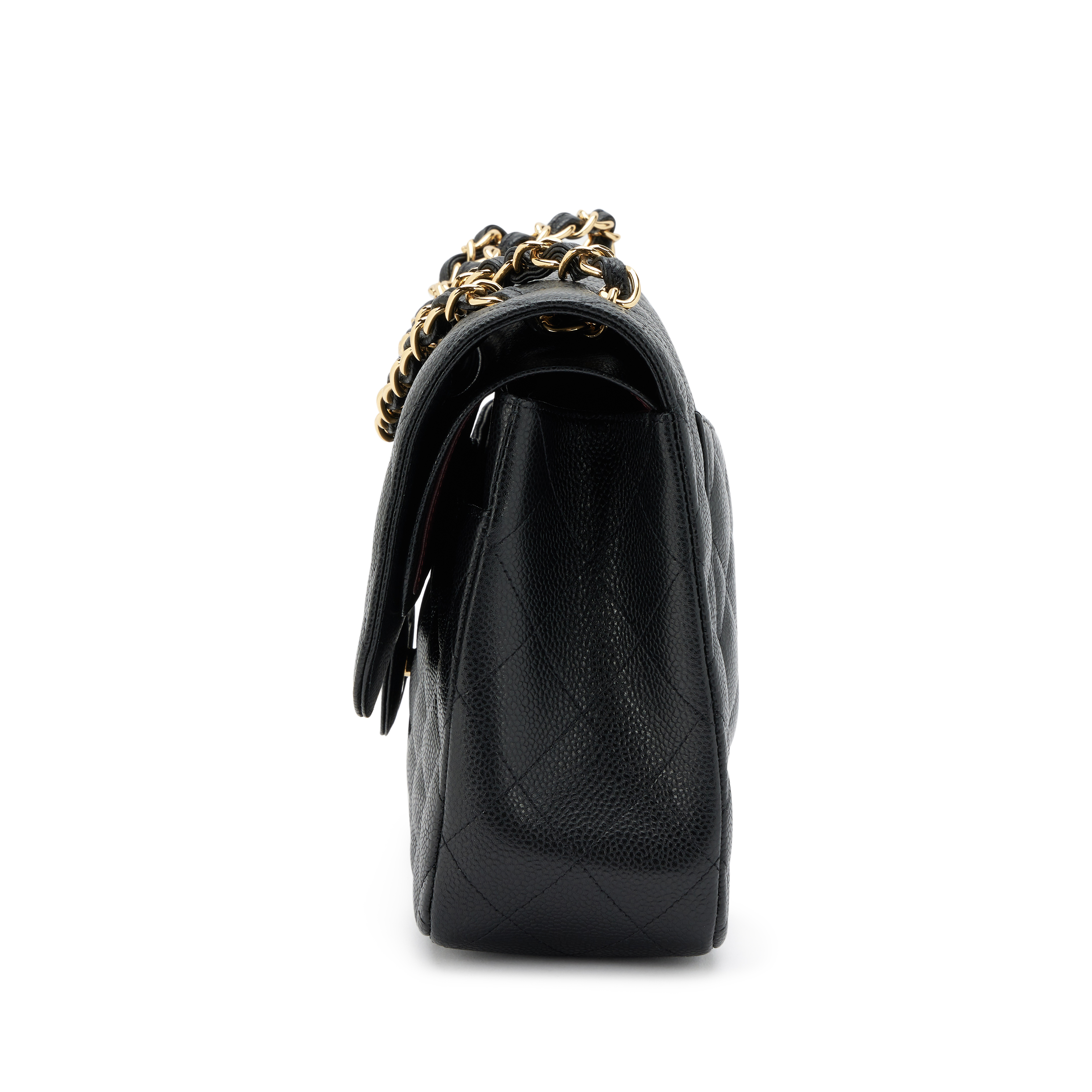 Black Quilted Caviar Jumbo Classic Double Flap Bag Gold Hardware, 2016-2017 - Image 4