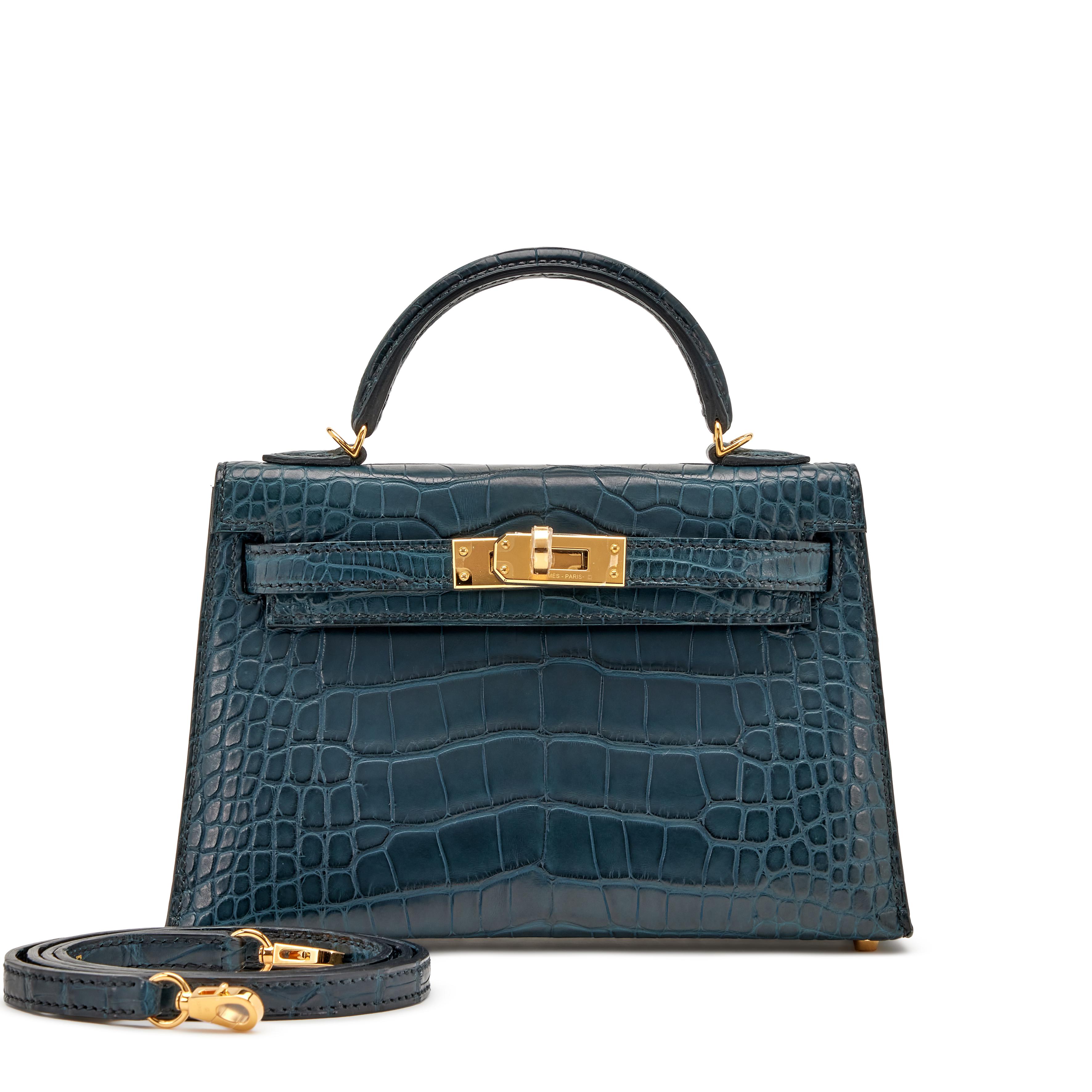 Vert Rousseau Matte Alligator Mini Kelly 20 Gold Hardware, 2022 ...