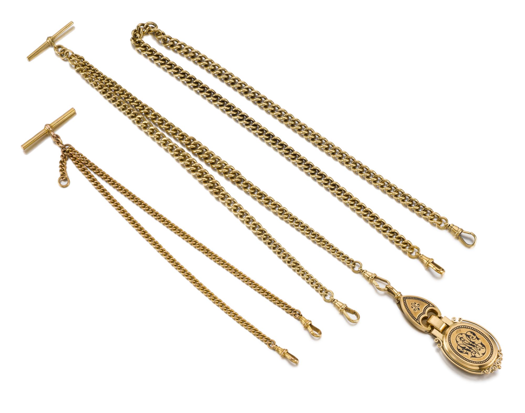 VARIOUS, THREE POCKET WATCH CHAINS Gentlemen’s Accessories Online