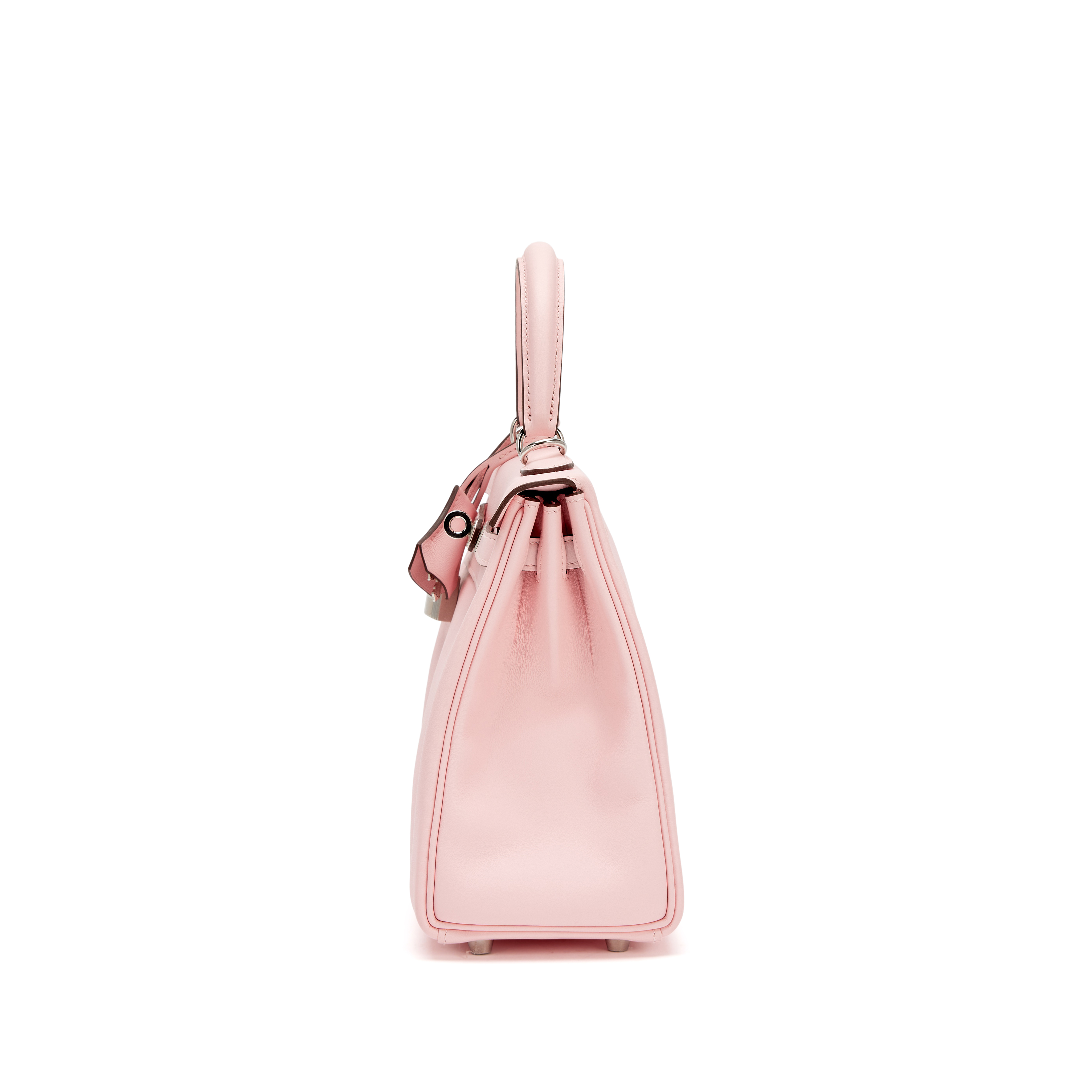 Hermès Rose Sakura Swift Retourne Kelly 25 Palladium Hardware