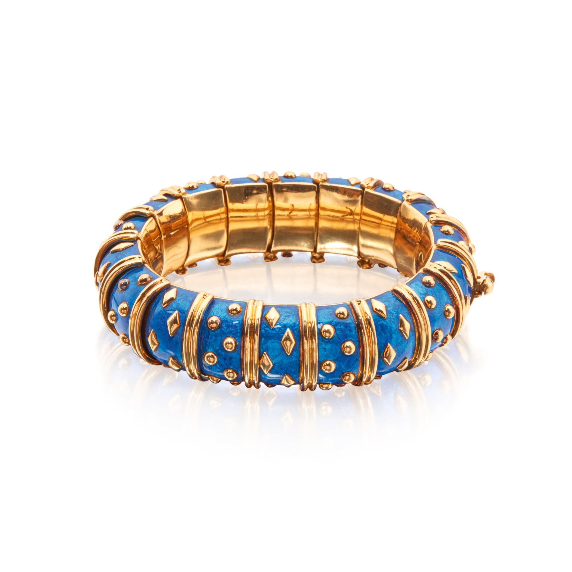 Gold and Enamel 'Dot Losange' BangleBracelet, Paris American
