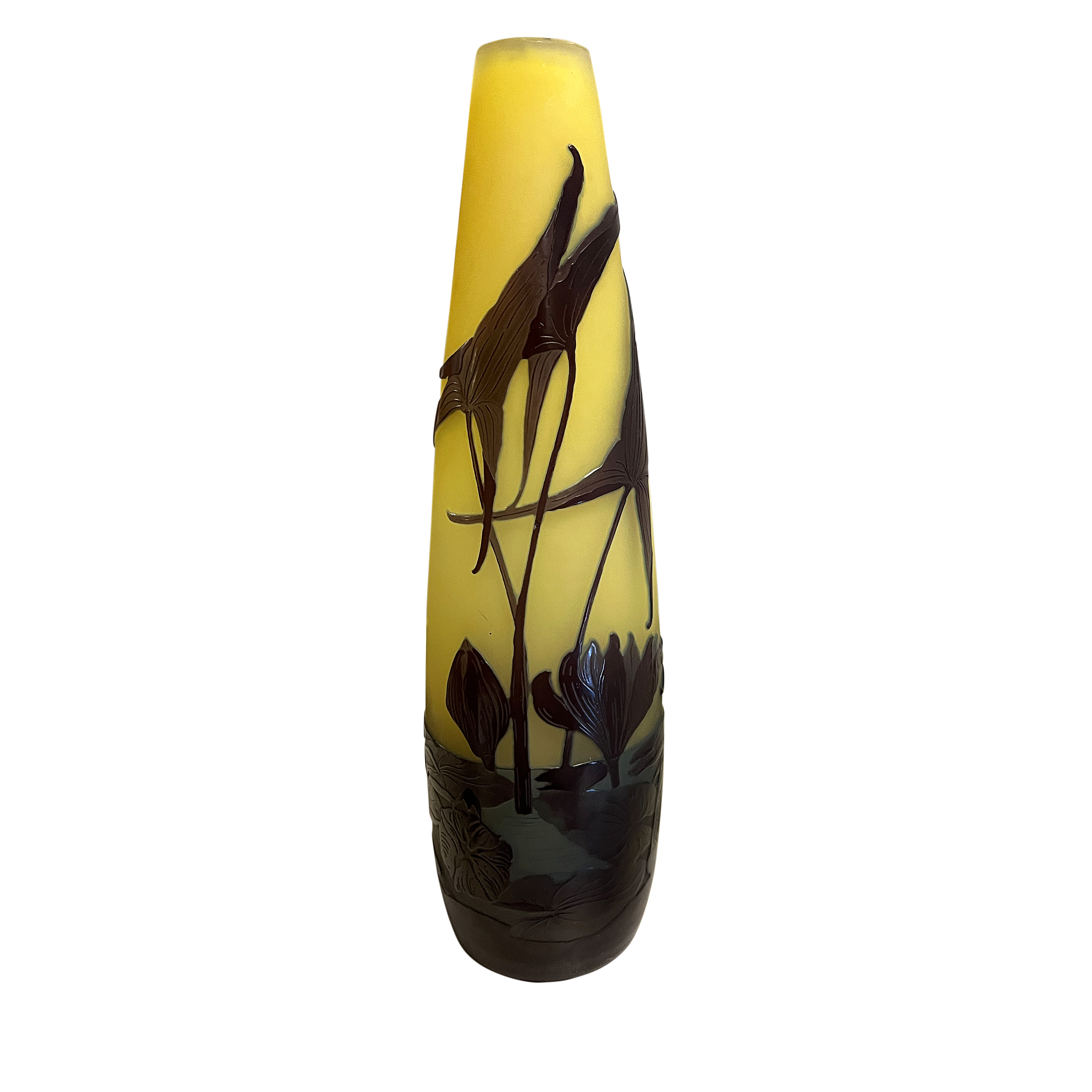 ÉMile Gallé Vintage French Art Glass Cameo Vase Available For