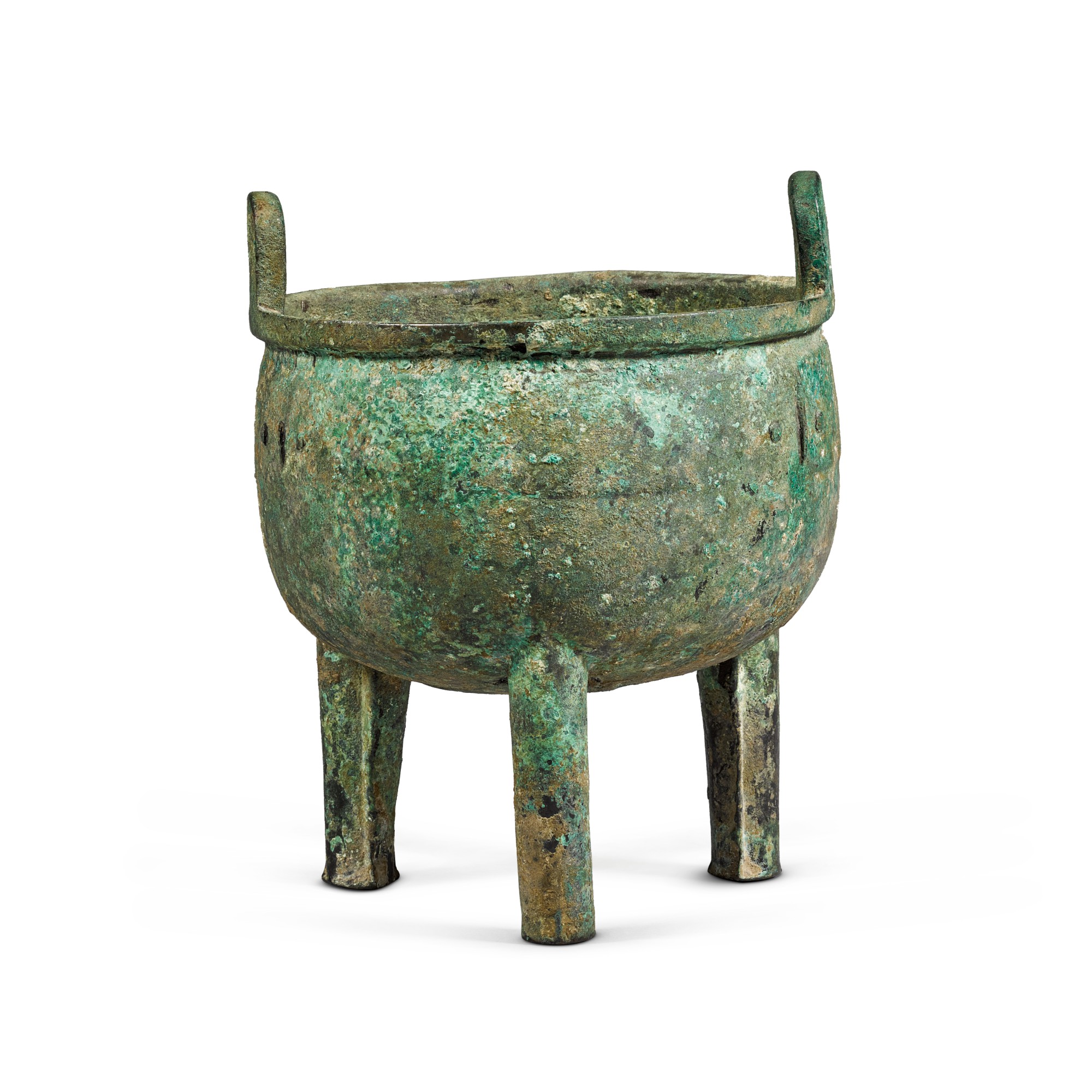 An archaic bronze ritual food vessel, ding Western Zhou dynasty, ca ...