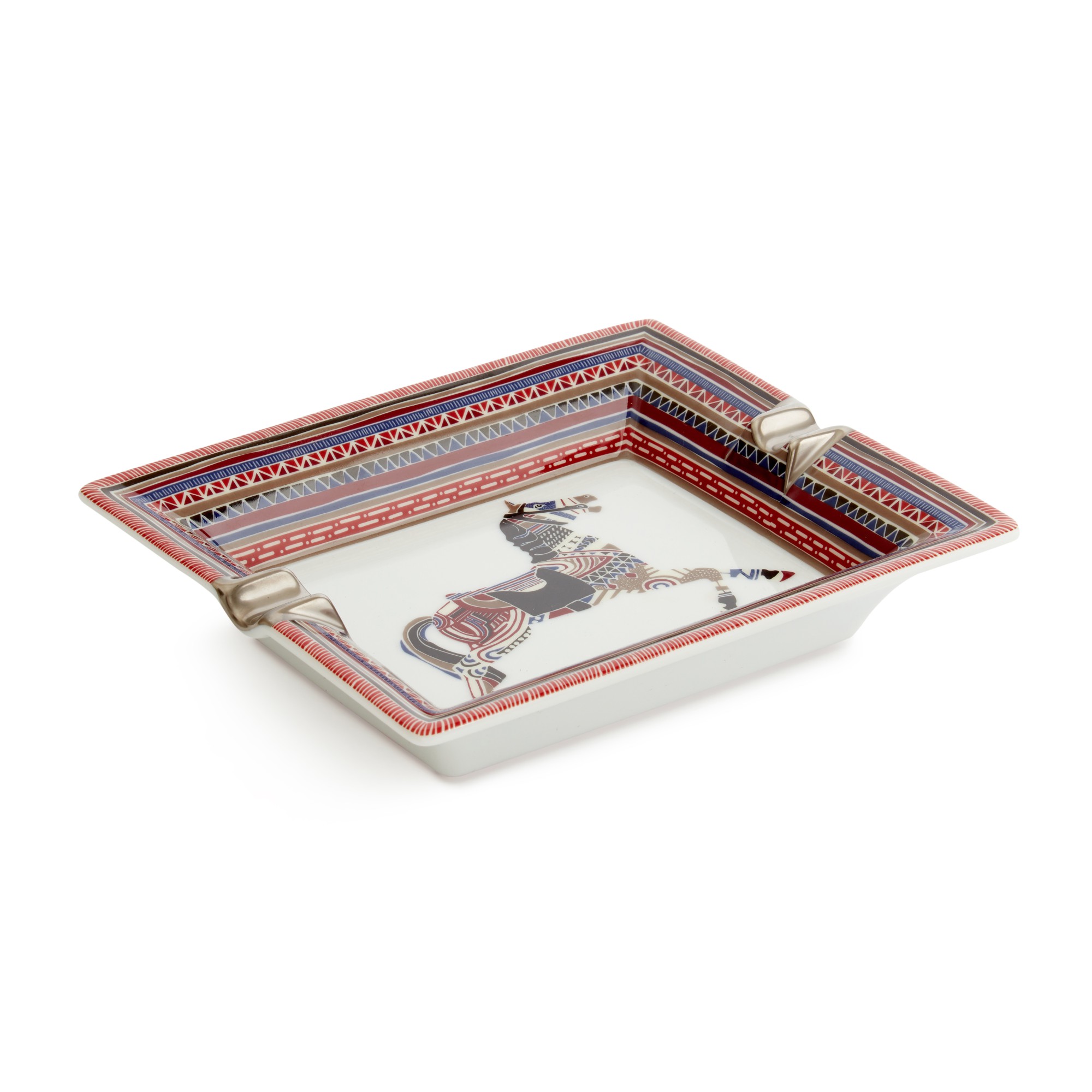 Hermès Multicolor Porcelain Cheval D'Orient Ashtray Available For
