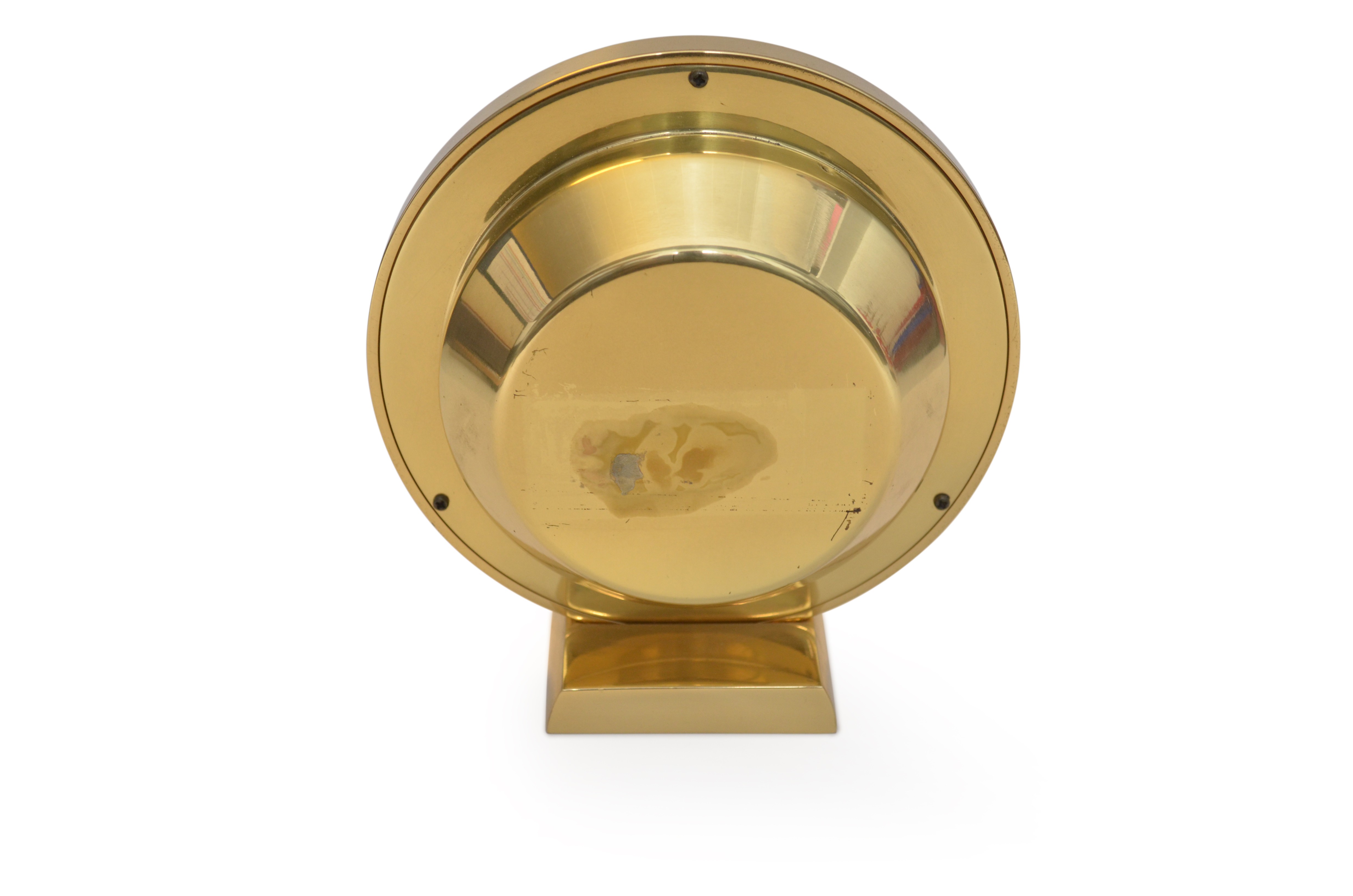 Brass table clock with day, date, month and moon phases Circa 1999