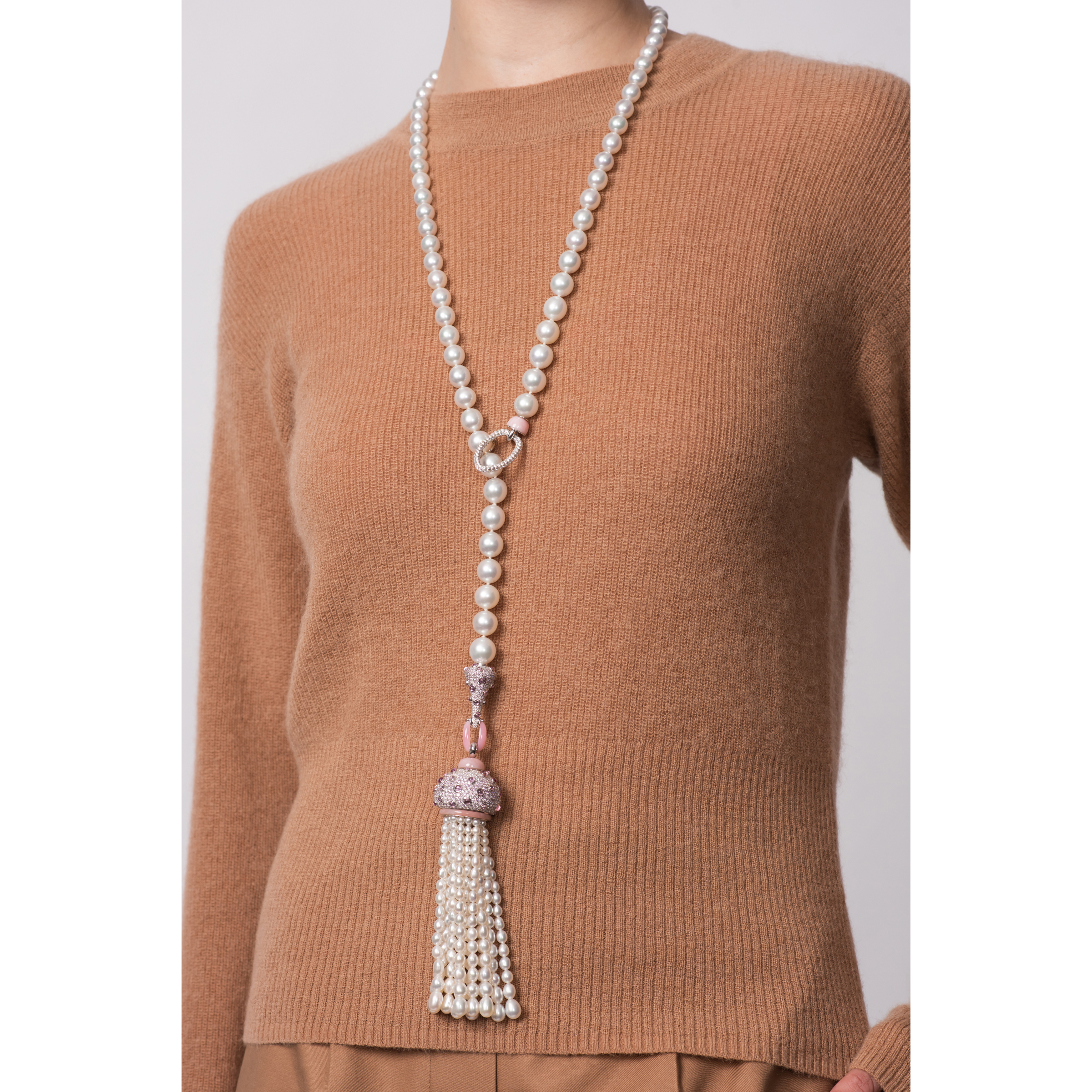 White Gold, Cultured Pearl, Diamond 