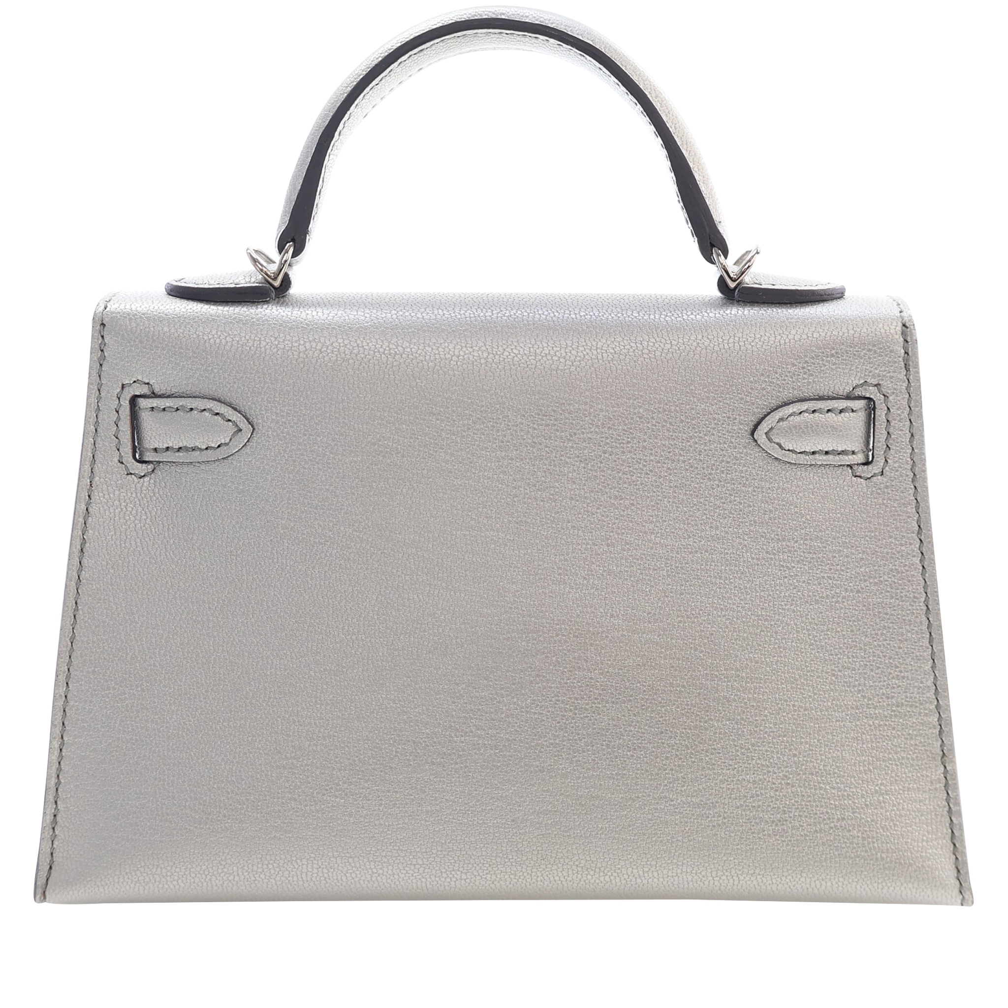 Hermès Limited Edition Argent Chèvre Chamkilight Metallic Mini