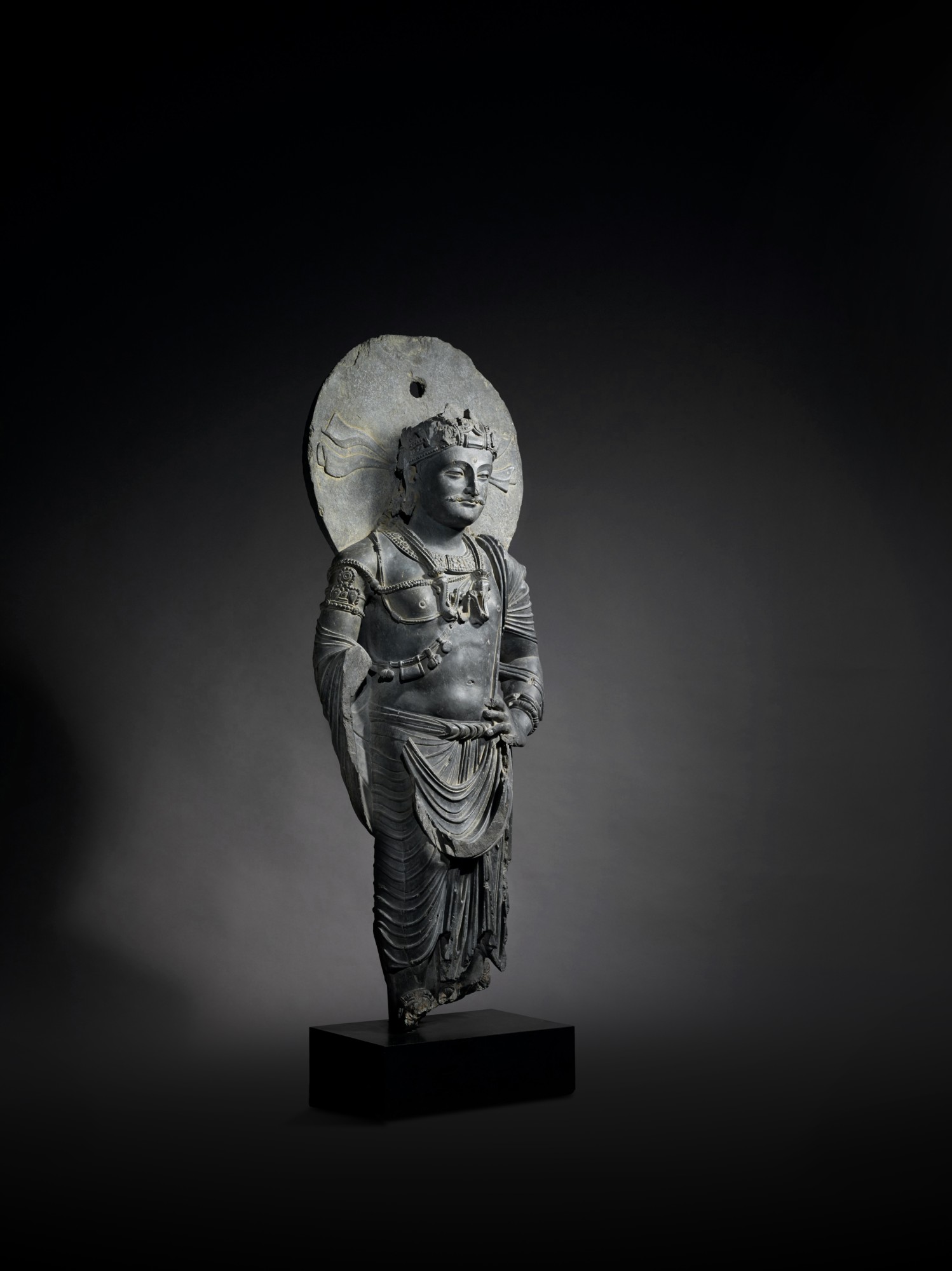 A Majestic Gray Schist Figure of a Bodhisattva Ancient Region of ...