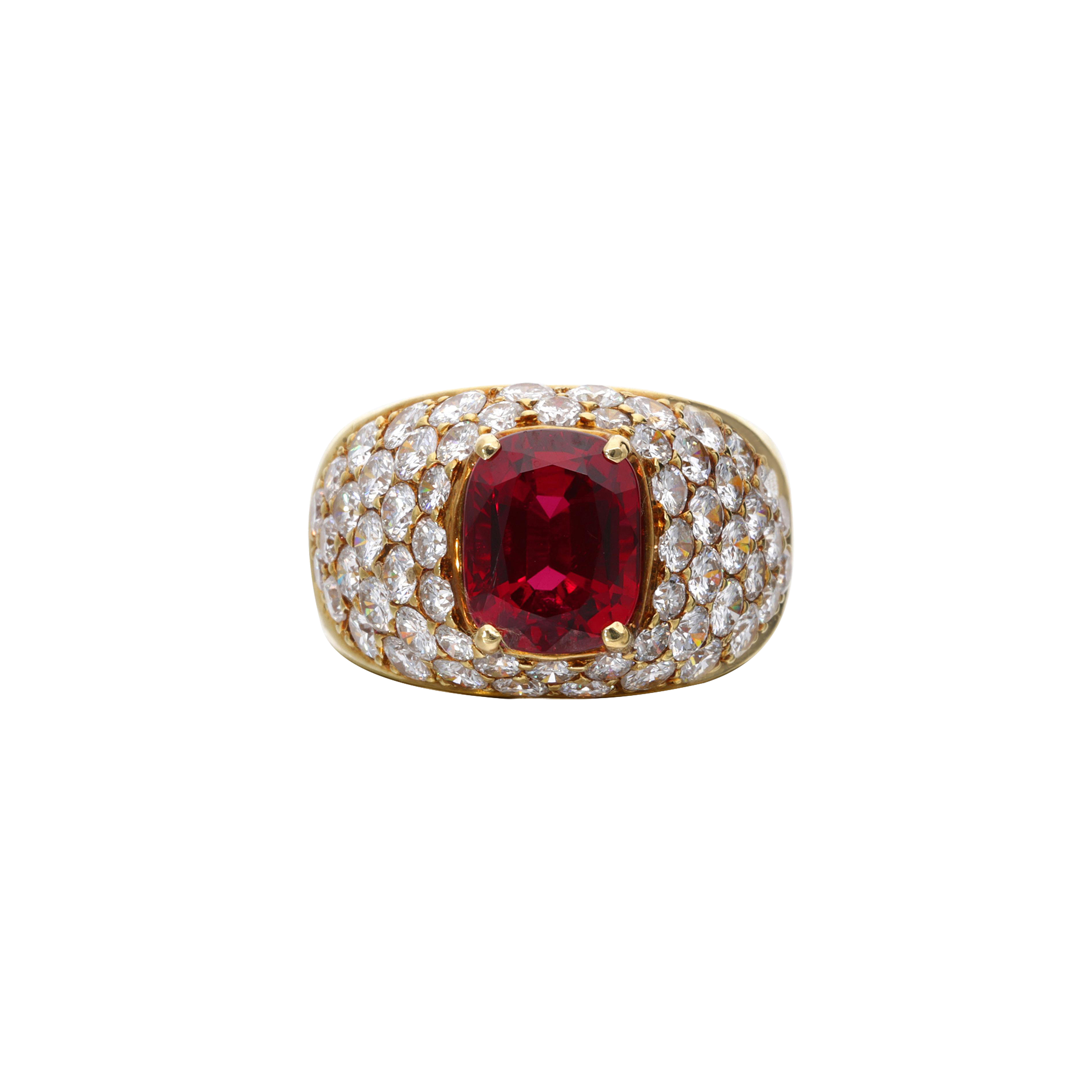 Gold, 3.60ct Ruby And Diamond Ring Available For Immediate Sale At