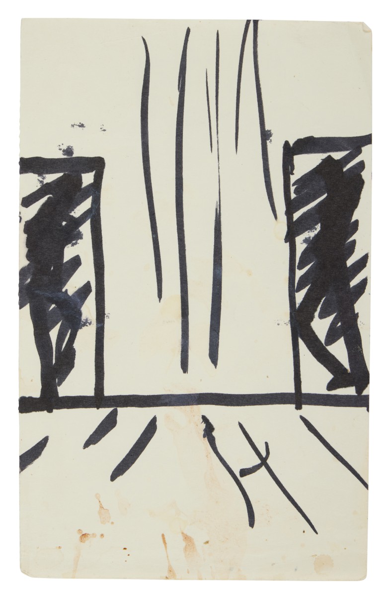 Richard Hambleton Untitled (Drawing Of Two Figures In Doorway