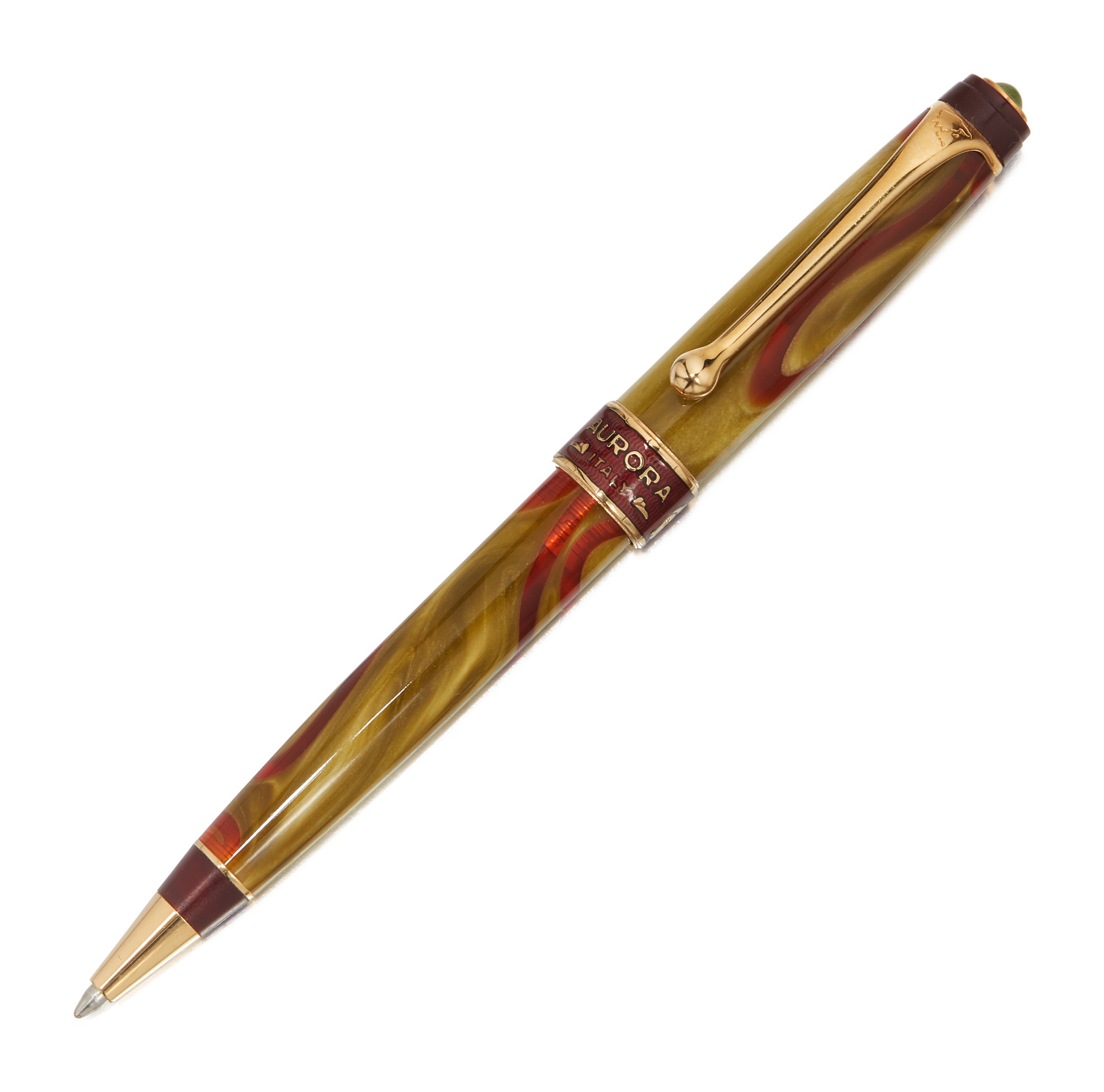 AURORA A LIMITED EDITION GOLD PLATED AND RESIN BALLPOINT PEN, CIRCA 2000 Luxury Pens Online