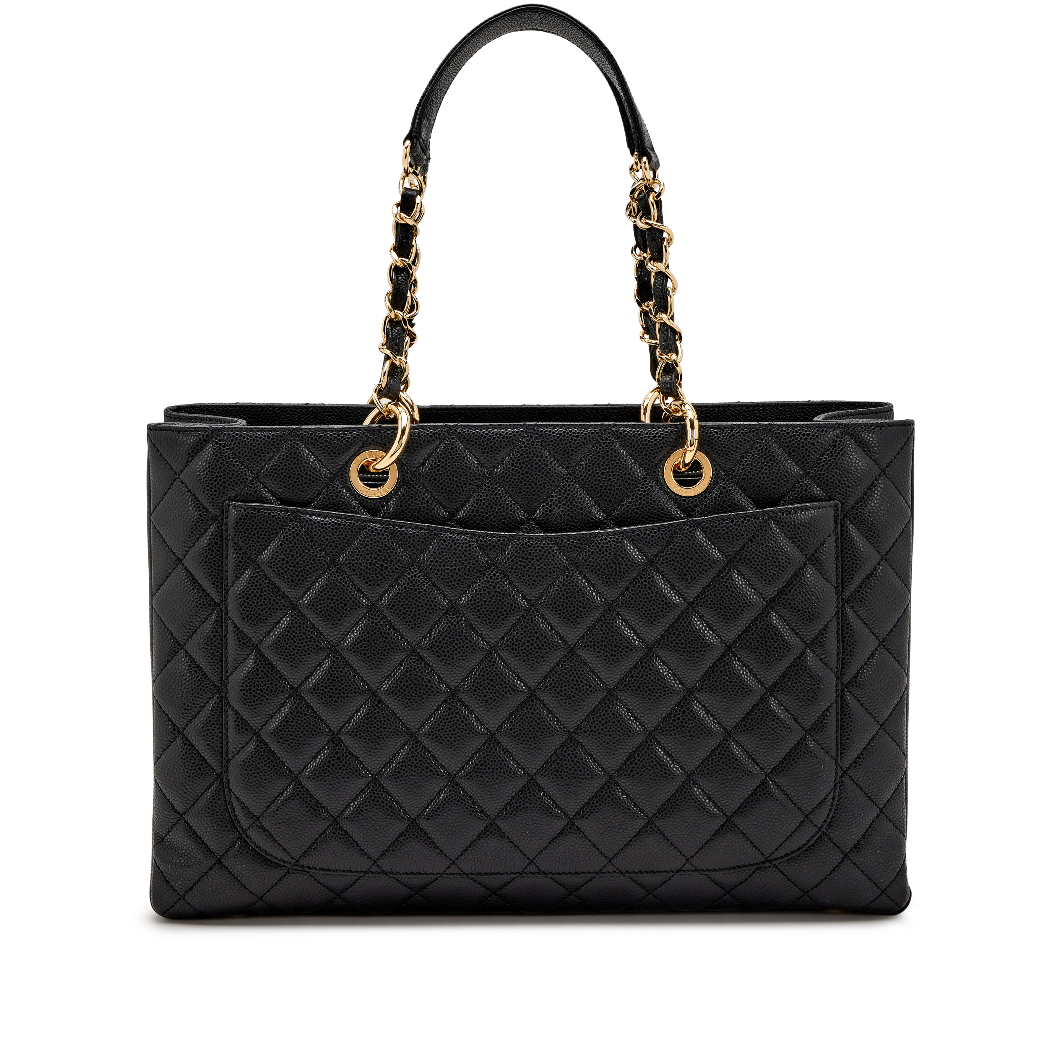 Chanel Black Quilted Caviar GST XL Grand Shopping Tote Gold