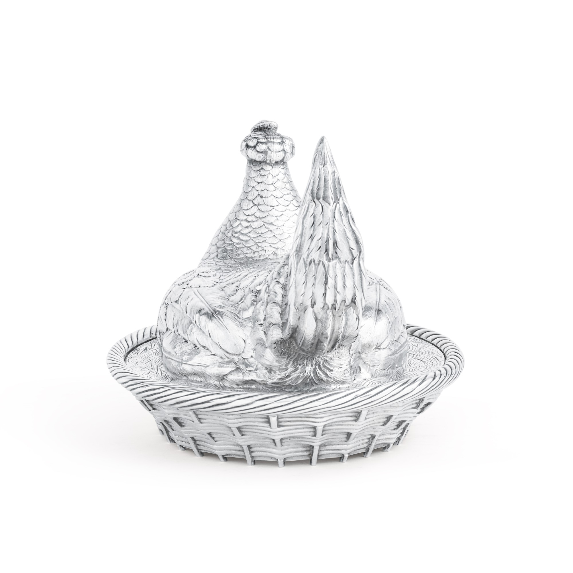 A novelty Edwardian silver egg holder, Fox for C.T. & G. Fox