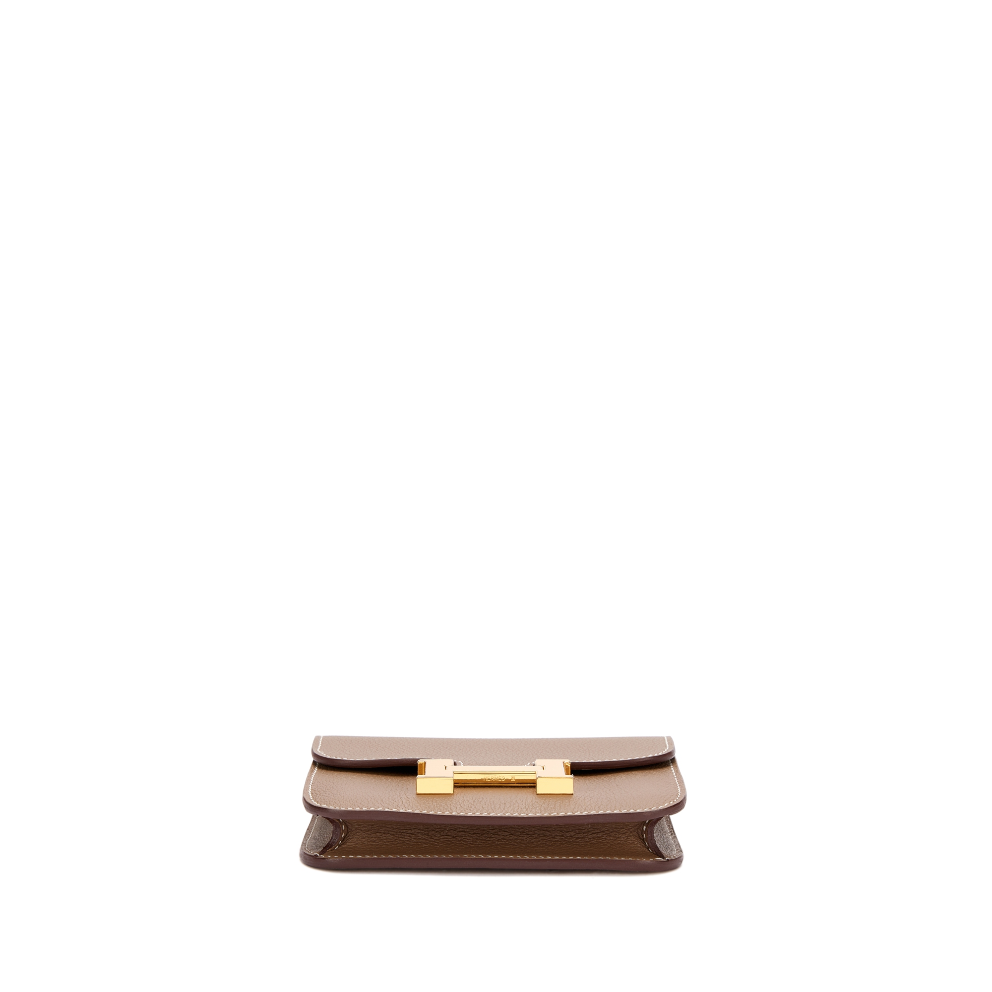 Hermès Etoupe Evercolor Constance Slim Wallet Gold Hardware, 2023 - Image 6