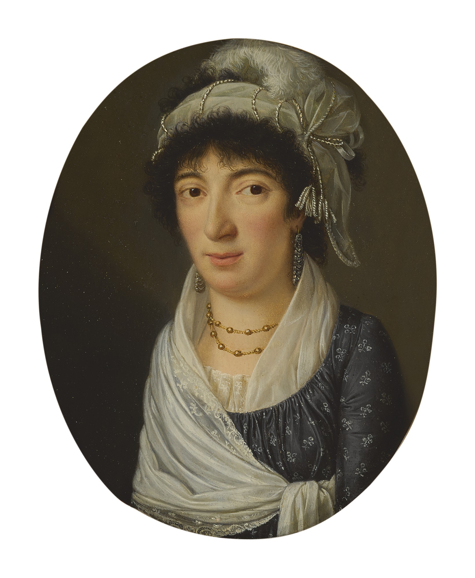 GIACOMO BERGER | PORTRAIT OF A LADY, PROBABLY ELIZABETH REGIS, BUST LENGTH