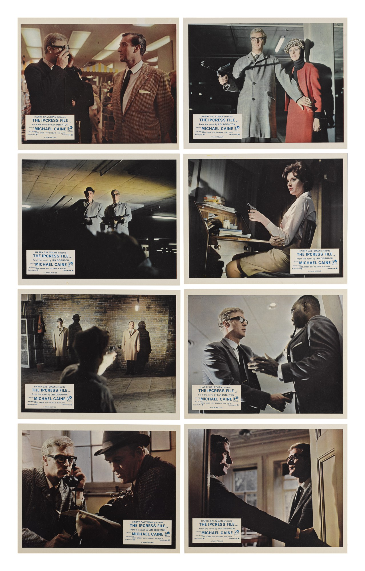 The Ipcress File (1965), poster and set of 8 front of house stills