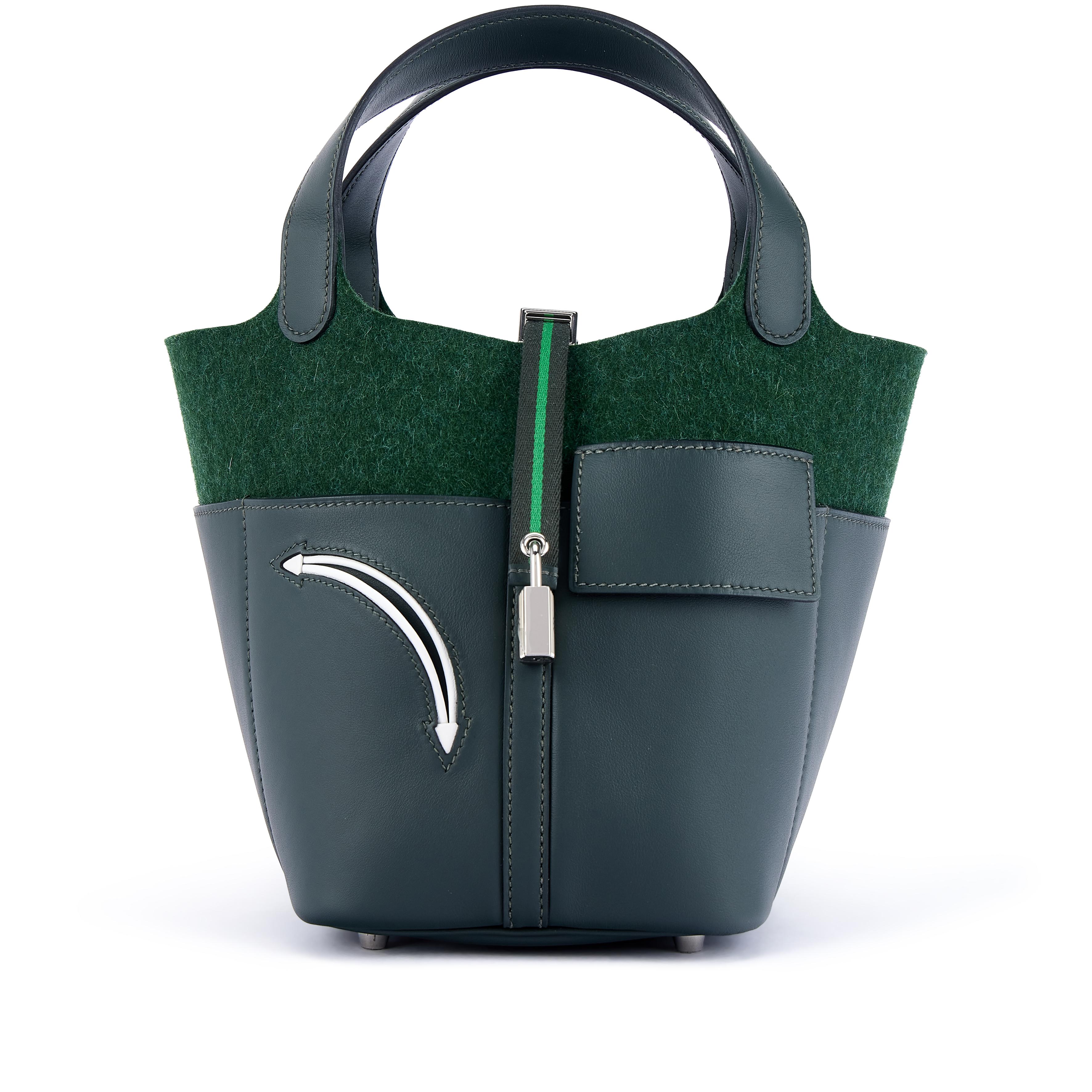 Hermès Limited Edition Vert Fonce Swift And Vert Anglais Feutre