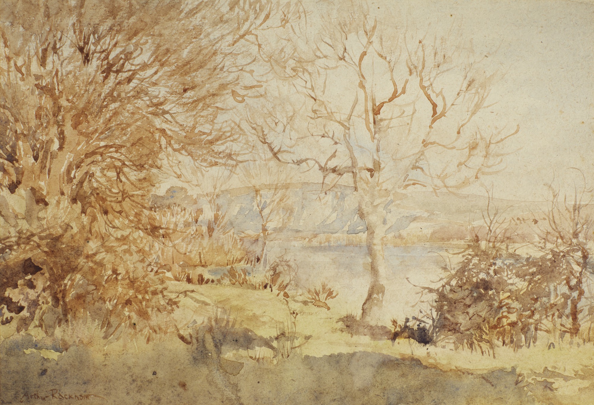 Rackham, Two landscape watercolours (