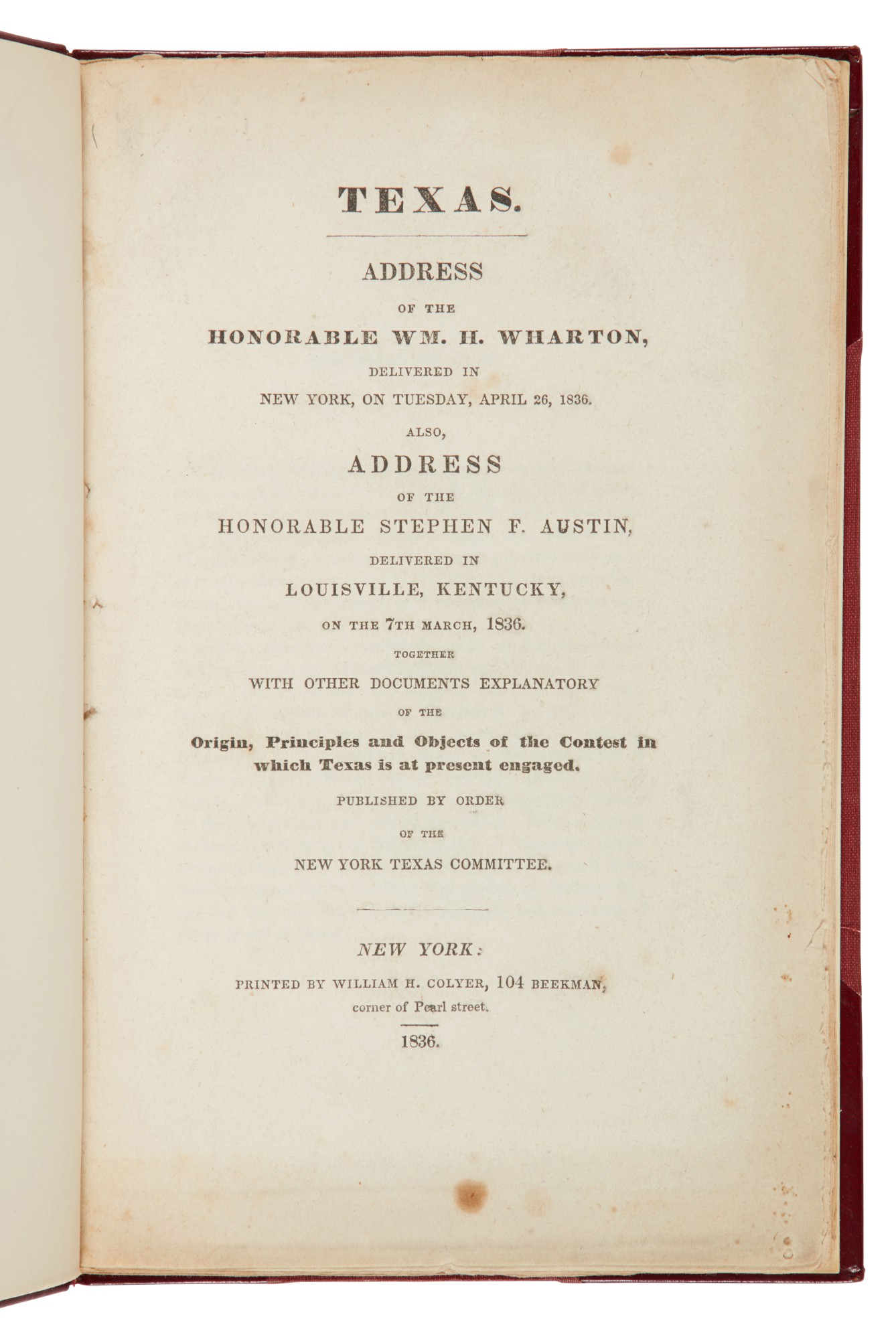 Texas — Stephen F. Austin & William H. Wharton The