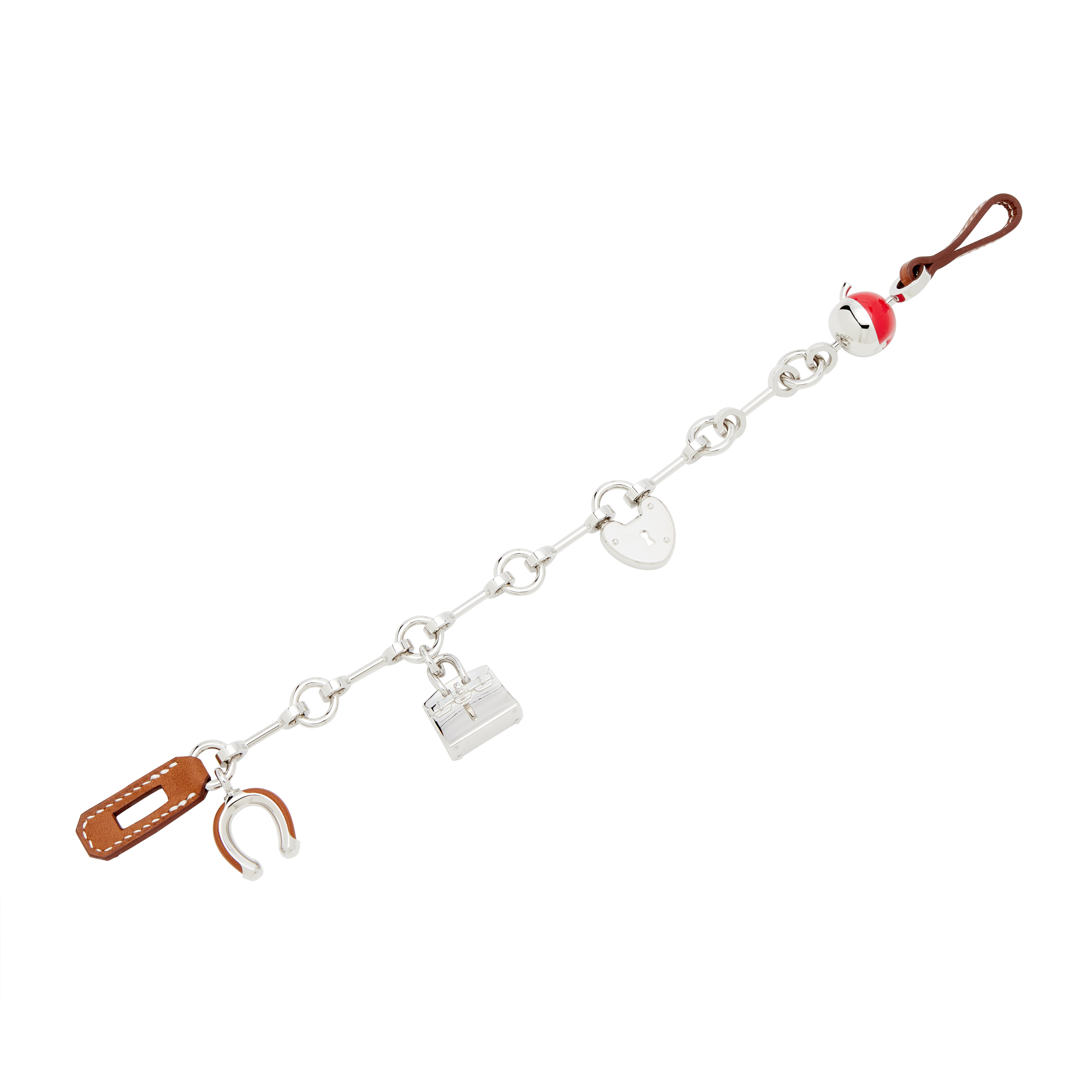 HERMES BARENIA 巾着袋 チャーム付き Hermès Limited Edition Fauve Barenia And Rouge De Coeur Bijou De