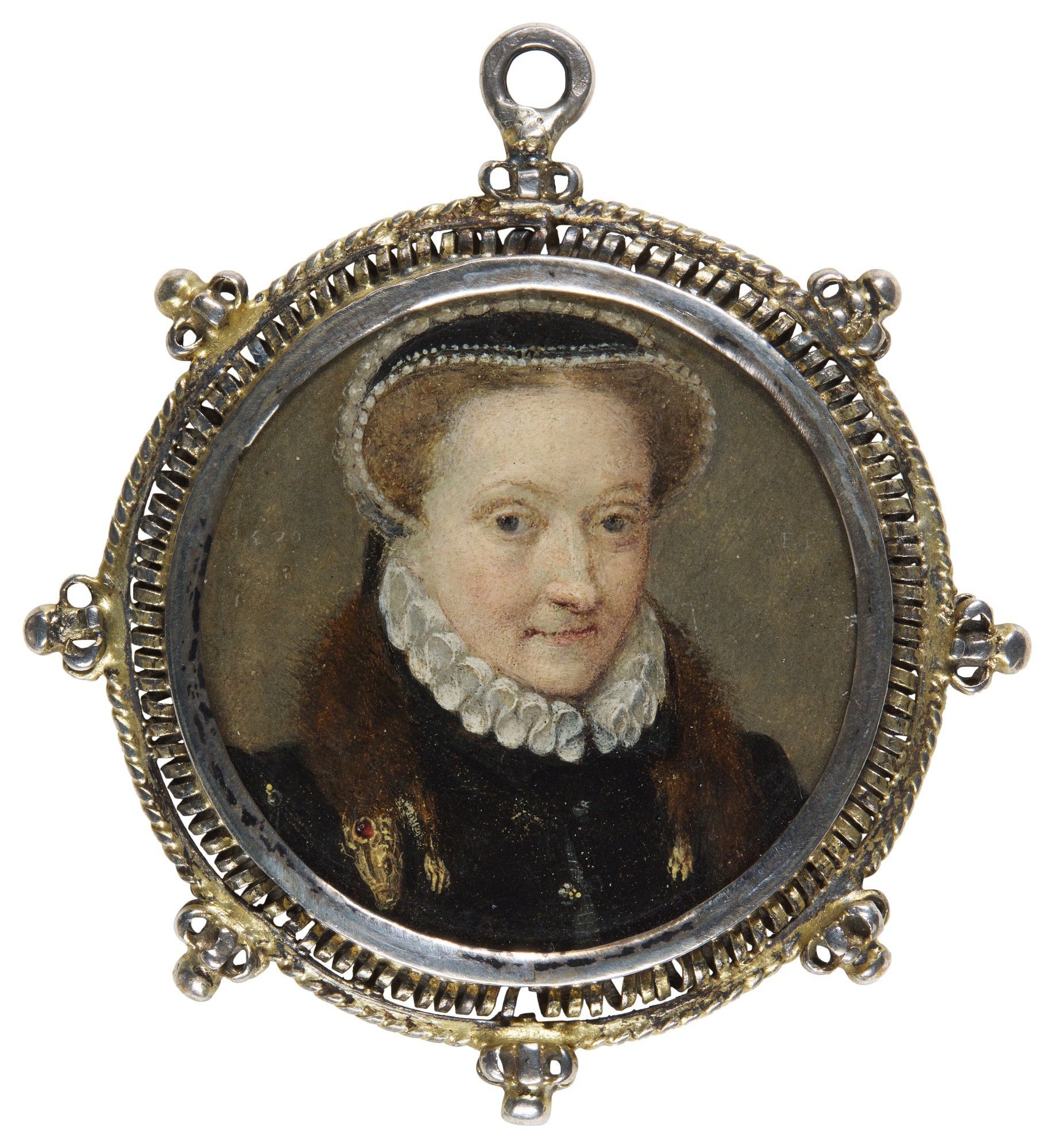 FRANS POURBUS THE ELDER |  PORTRAIT OF A LADY WEARING A BLACK DRESS AND A MINK STOLL