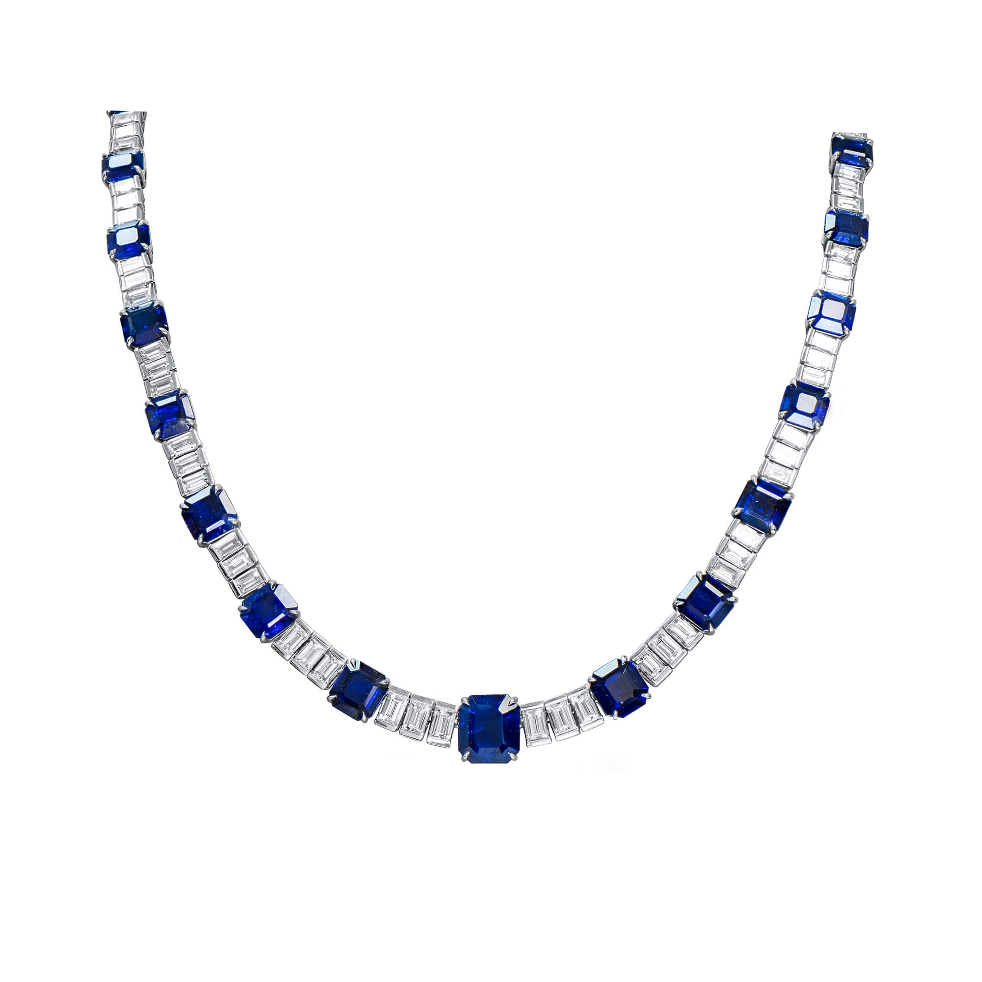 White Gold, 22.40ct Sapphire And 39.00ct Diamond Necklace White Gold, 22.40ct Sapphire And 39.00ct Diamond Necklace