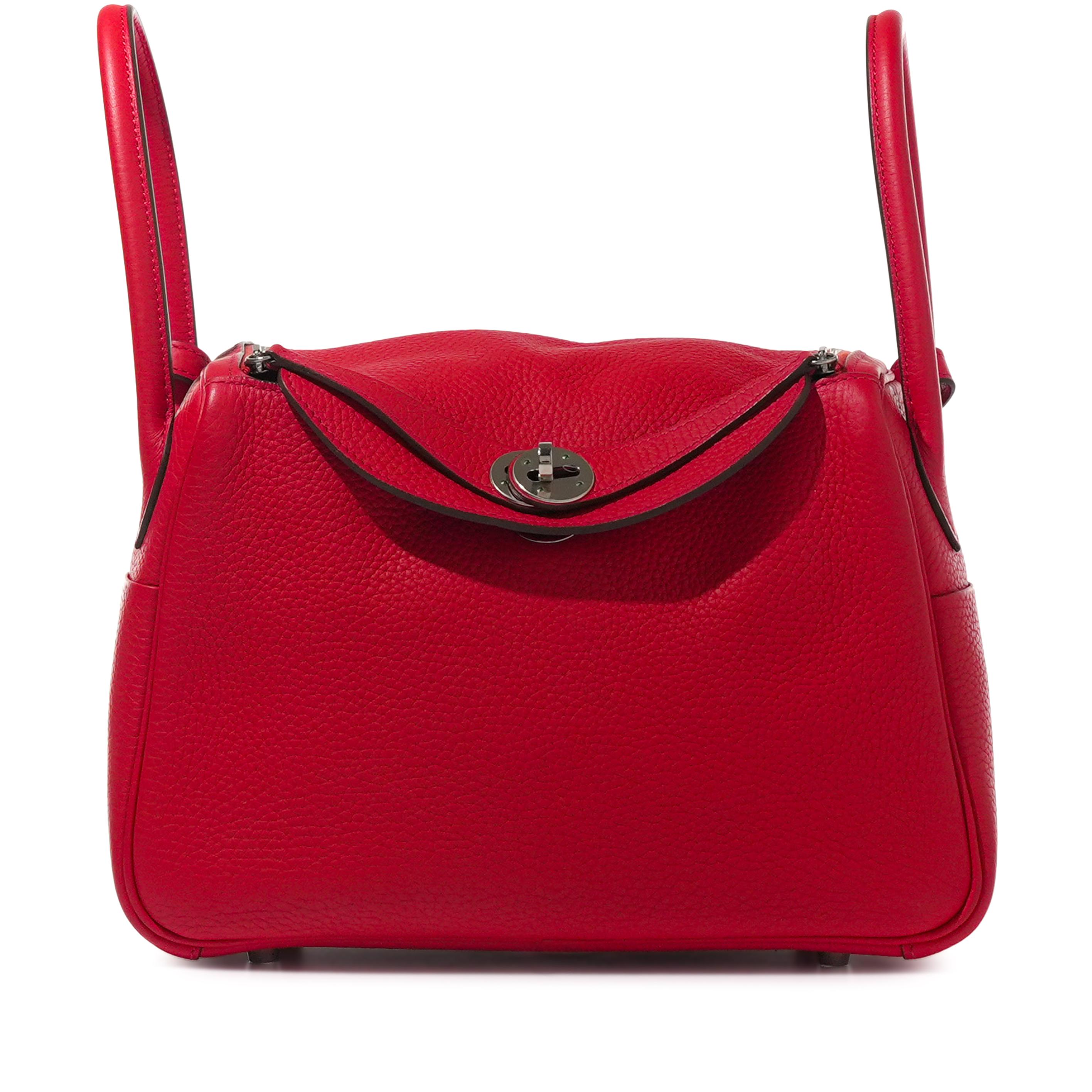 Hermès Rouge Tomato Clemence Lindy 26 Palladium Hardware, 2016
