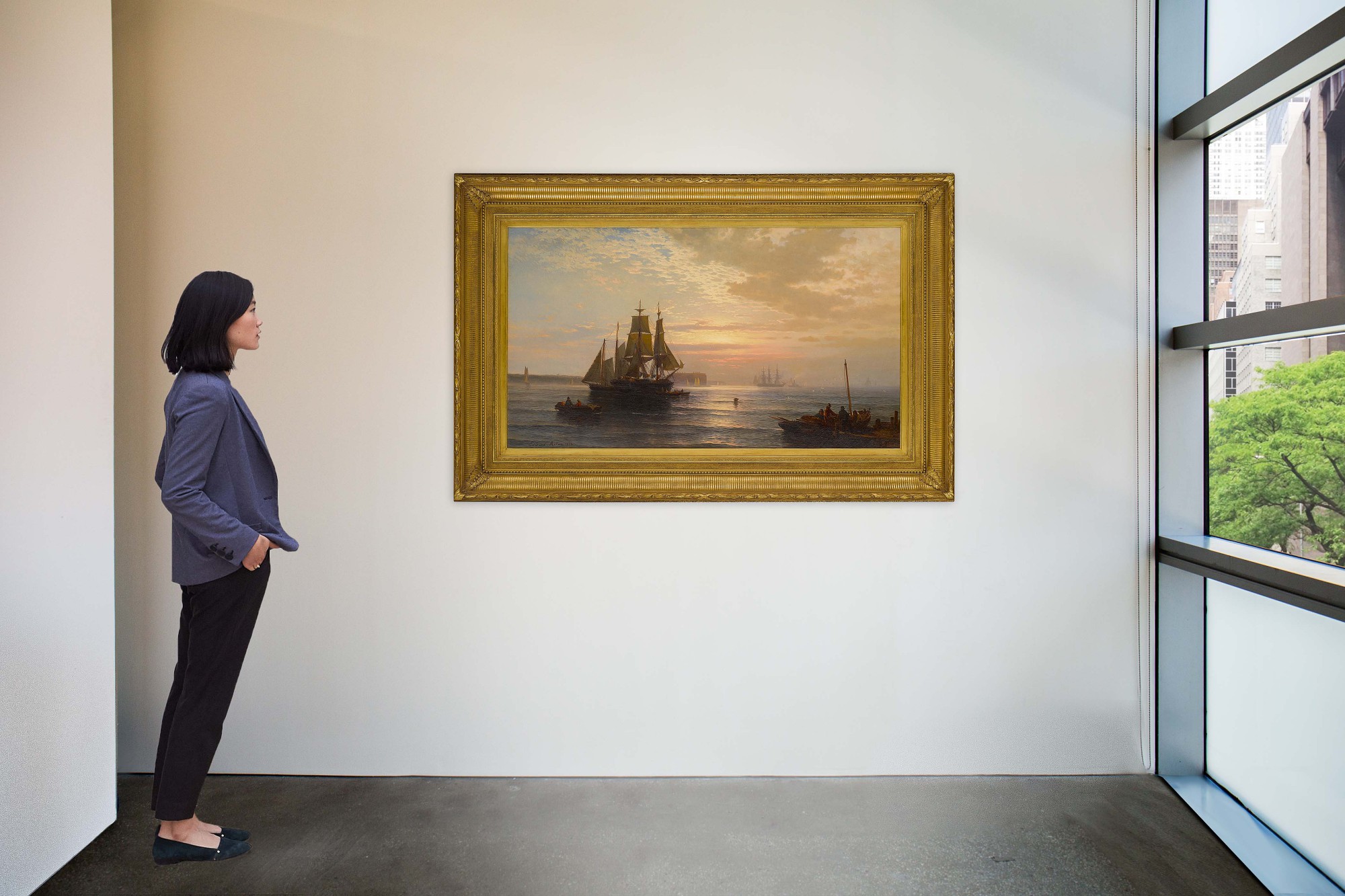 EDWARD MORAN | SUNRISE AT THE NARROWS, NEW YORK BAY | American Art ...