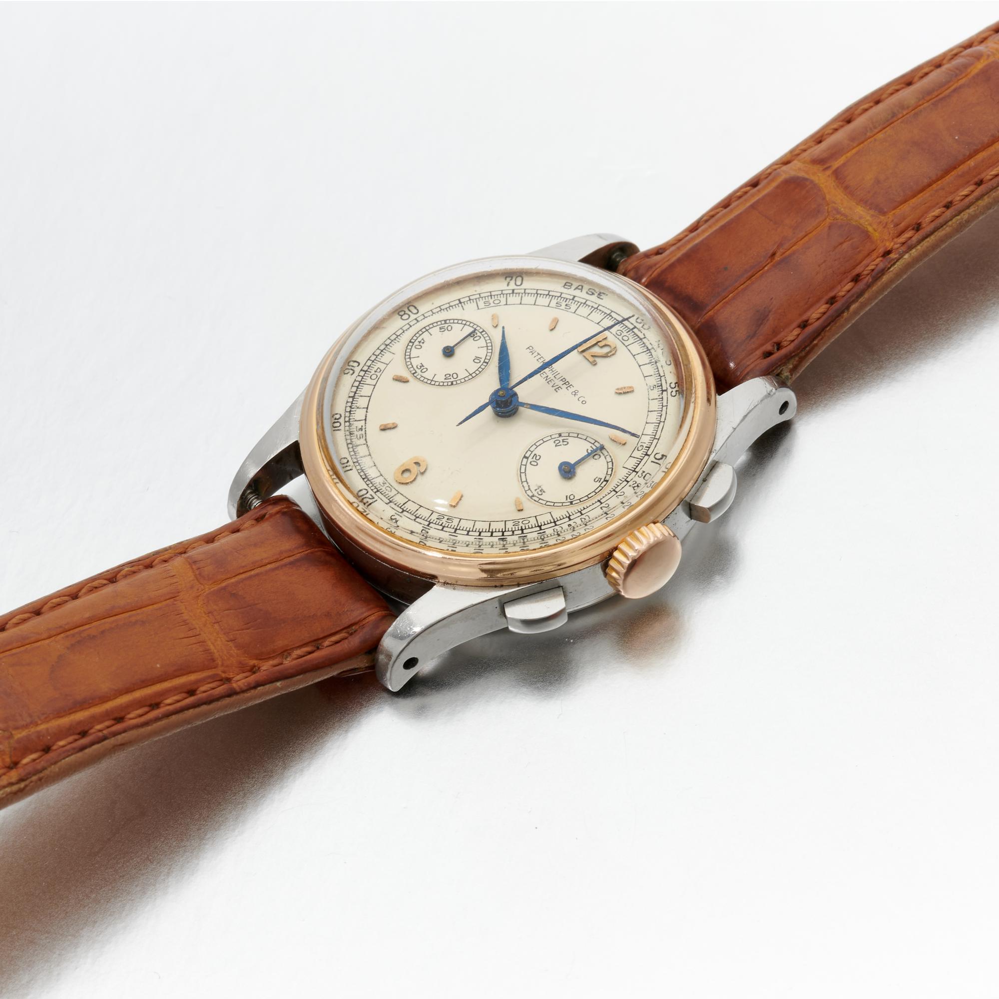 Ref 130 Stainless Steel And Yellow Gold Chronograph Wristwatch Made in 1941  (Ref 130 Cronografo in acciaio e oro giallo 1941) | Life is Beautiful:  Milan | 2021 | Sotheby's