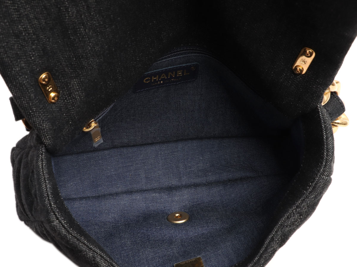 Chanel Black Denim Small Funky Town Flap Gold Hardware, 2022