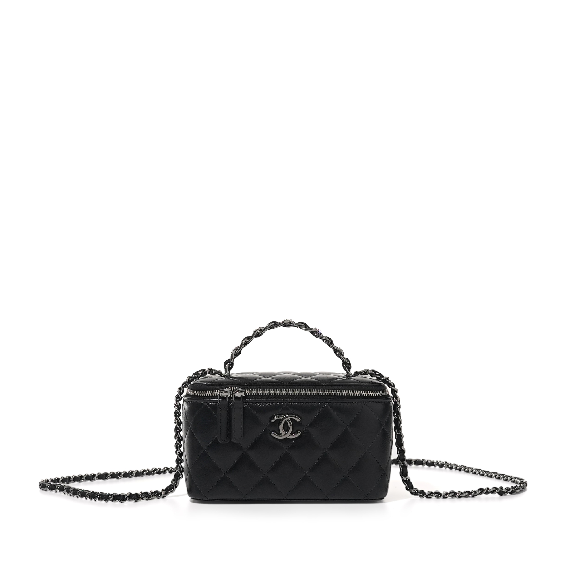 Tweed Herlipto Crystal silver color: in) ¥19,000(tax Bag Vanity Jacquard ◼︎HLT herlipto 新品 Bag Vanity バッグ