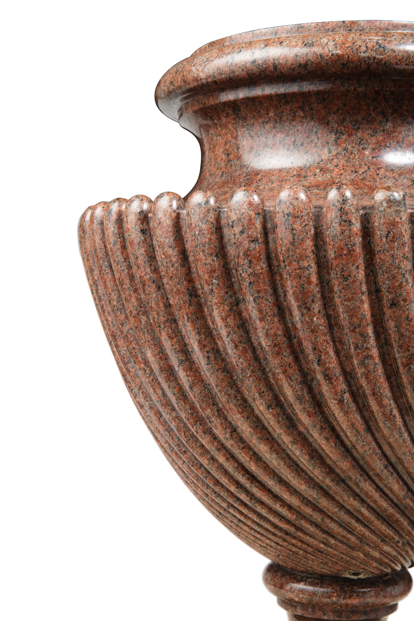 A large pink granite vase, 19th century Hôtel Lambert, Une Collection