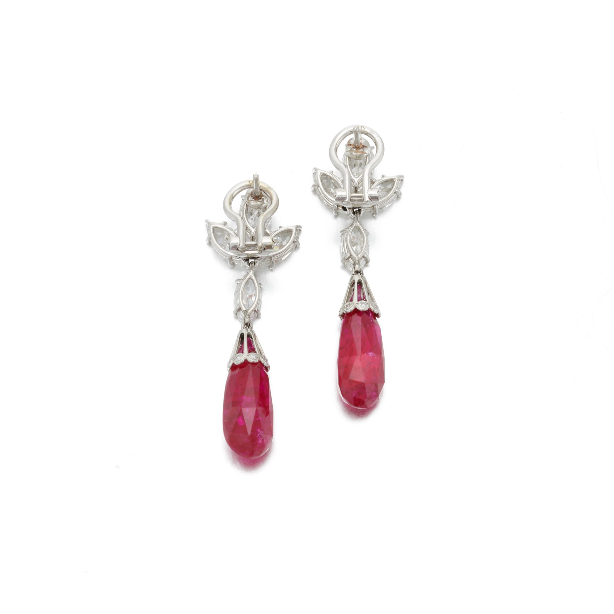 Orecchini Pendenti Donna In Argento Con Zirconi Rossi – Rubini Sintetici – Matrimonio