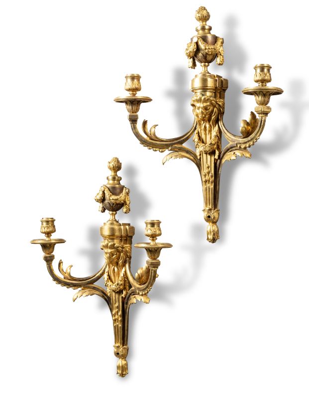 A pair of Louis XVI gilt-bronze 