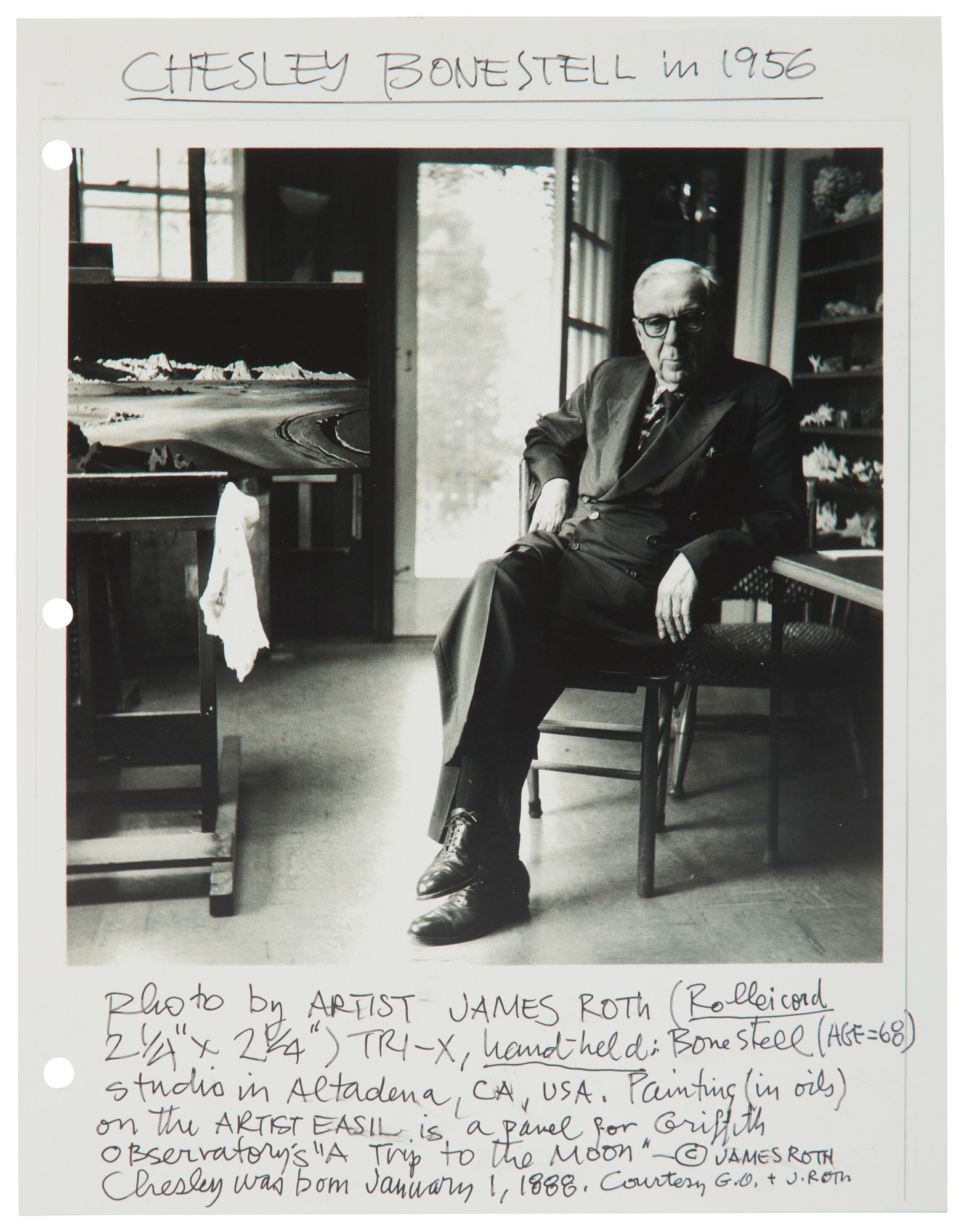 Archive of material inc. correspondence from Chesley Bonestell to James