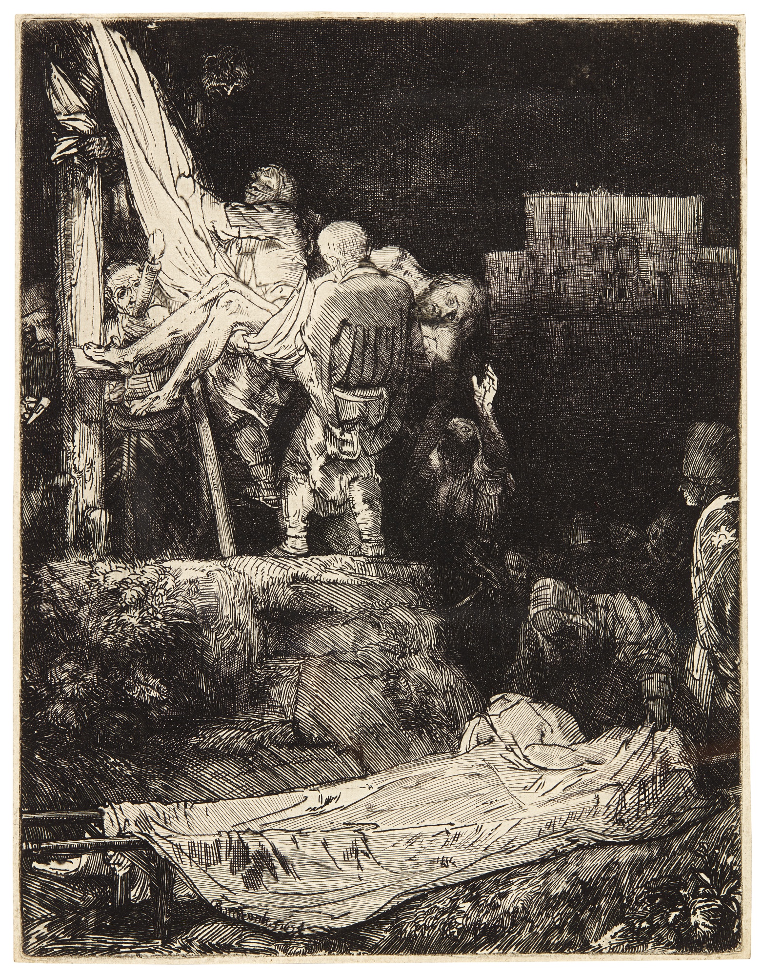 Rembrandt Workshop : The Descent from the Cross Fine Art Print//Poster