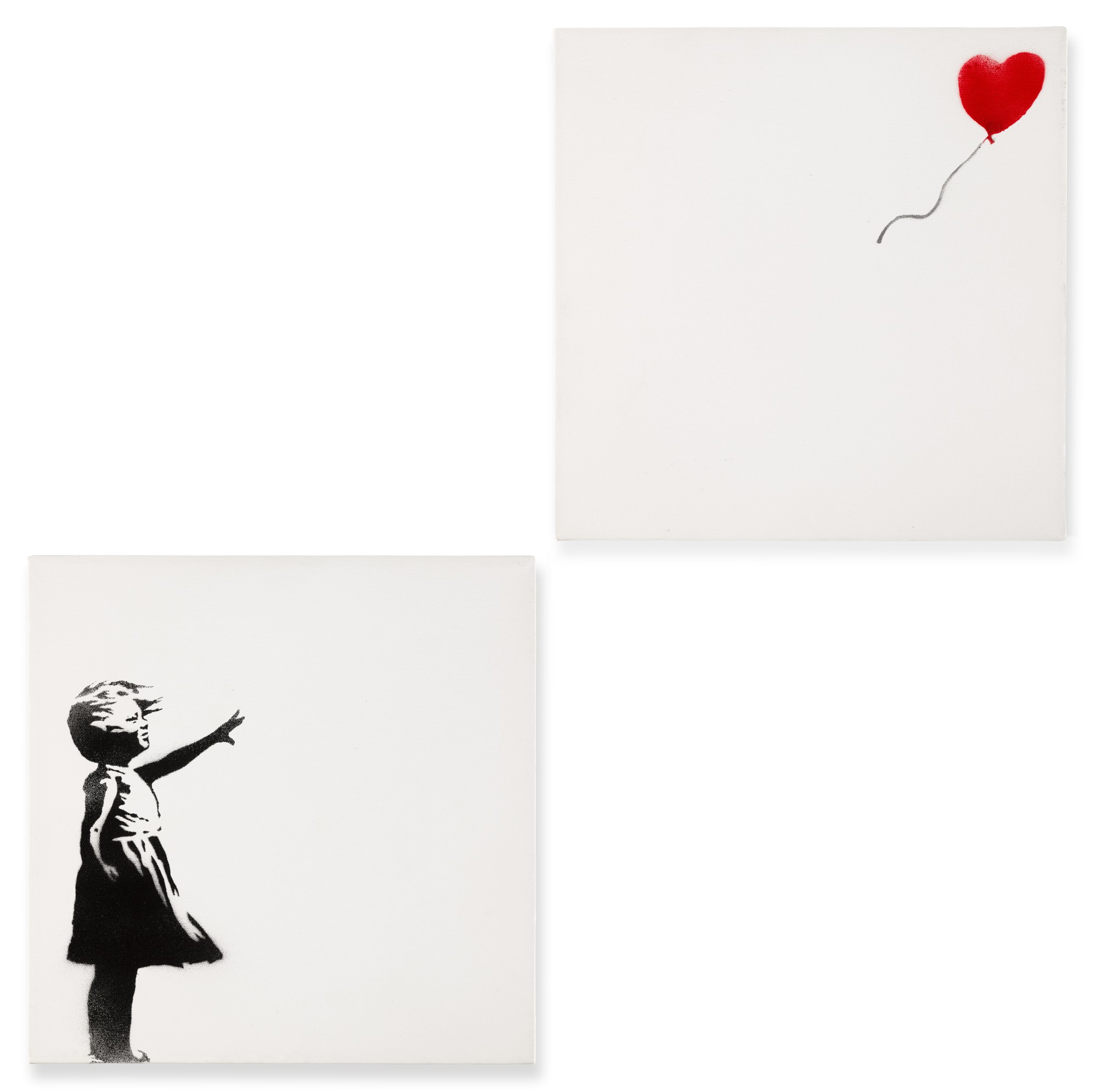 Girl with Balloon Diptych The Now Evening Auction 2022 Sotheby's
