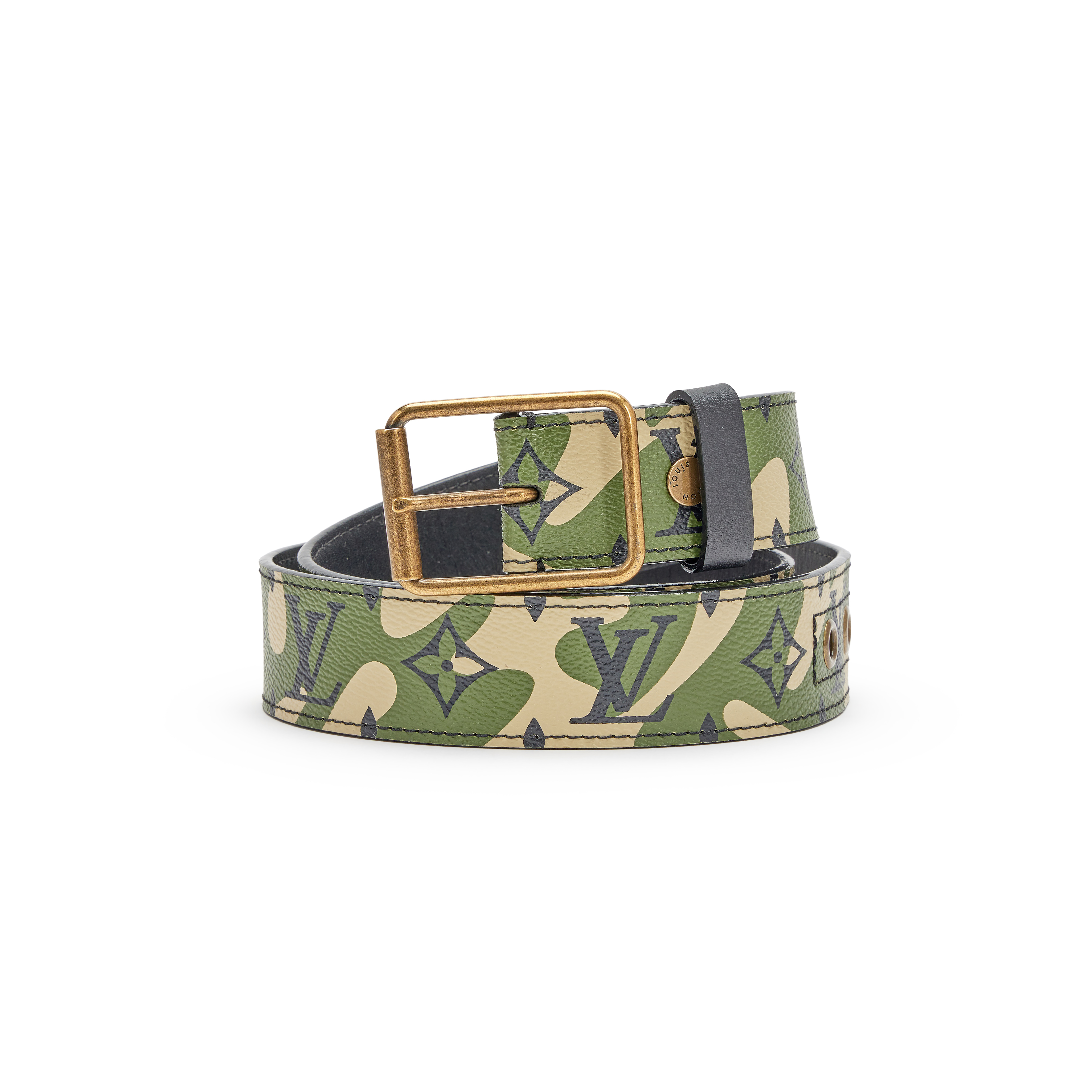 Louis Vuitton Suntulle Monogram Moflage 35 mm Takashi Murakami M9646 Belt Louis Vuitton Takashi Murakami Monogramouflage Belt - 46  main image 4
