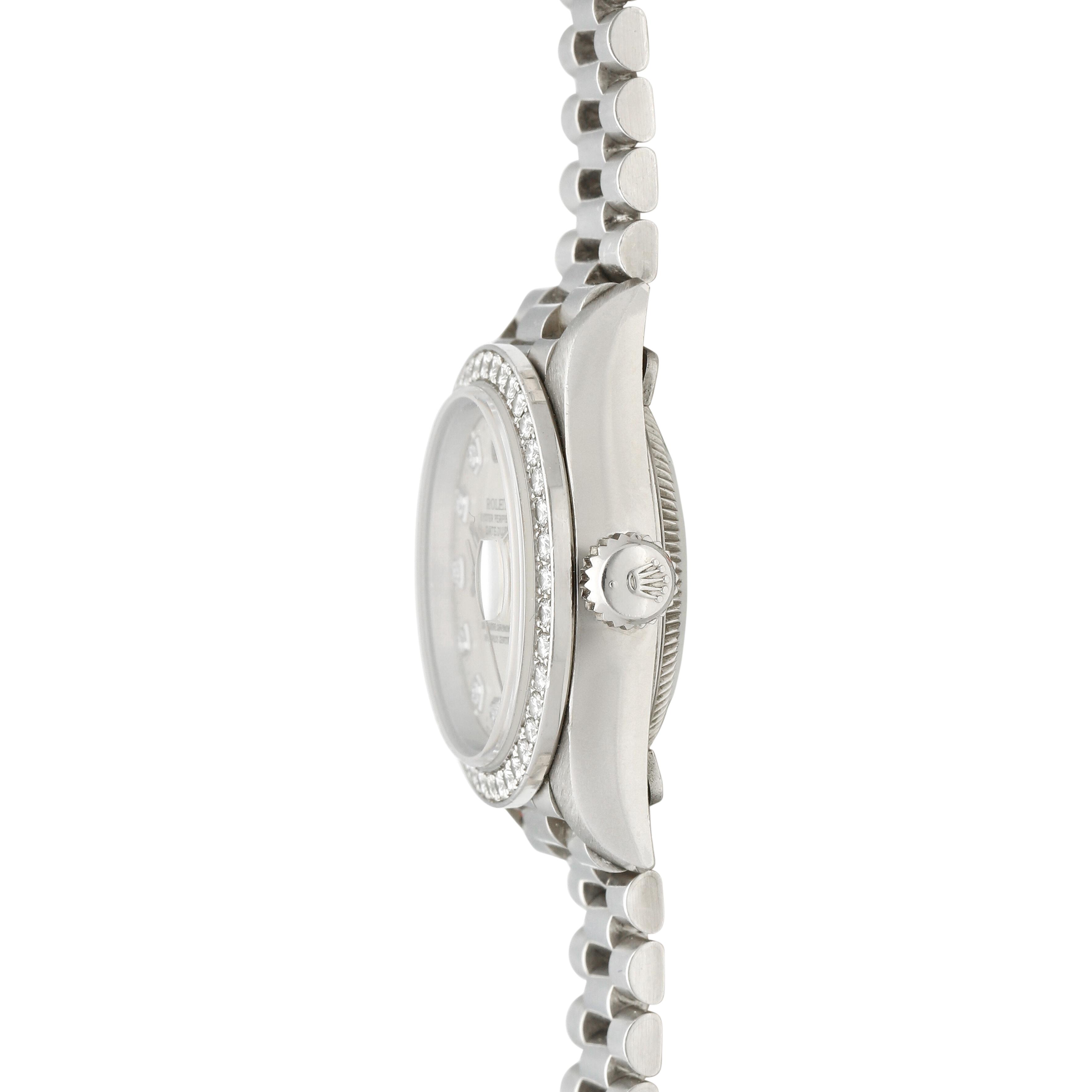 Rolex Vintage Datejust (Reference 69136). A White Gold And Diamond
