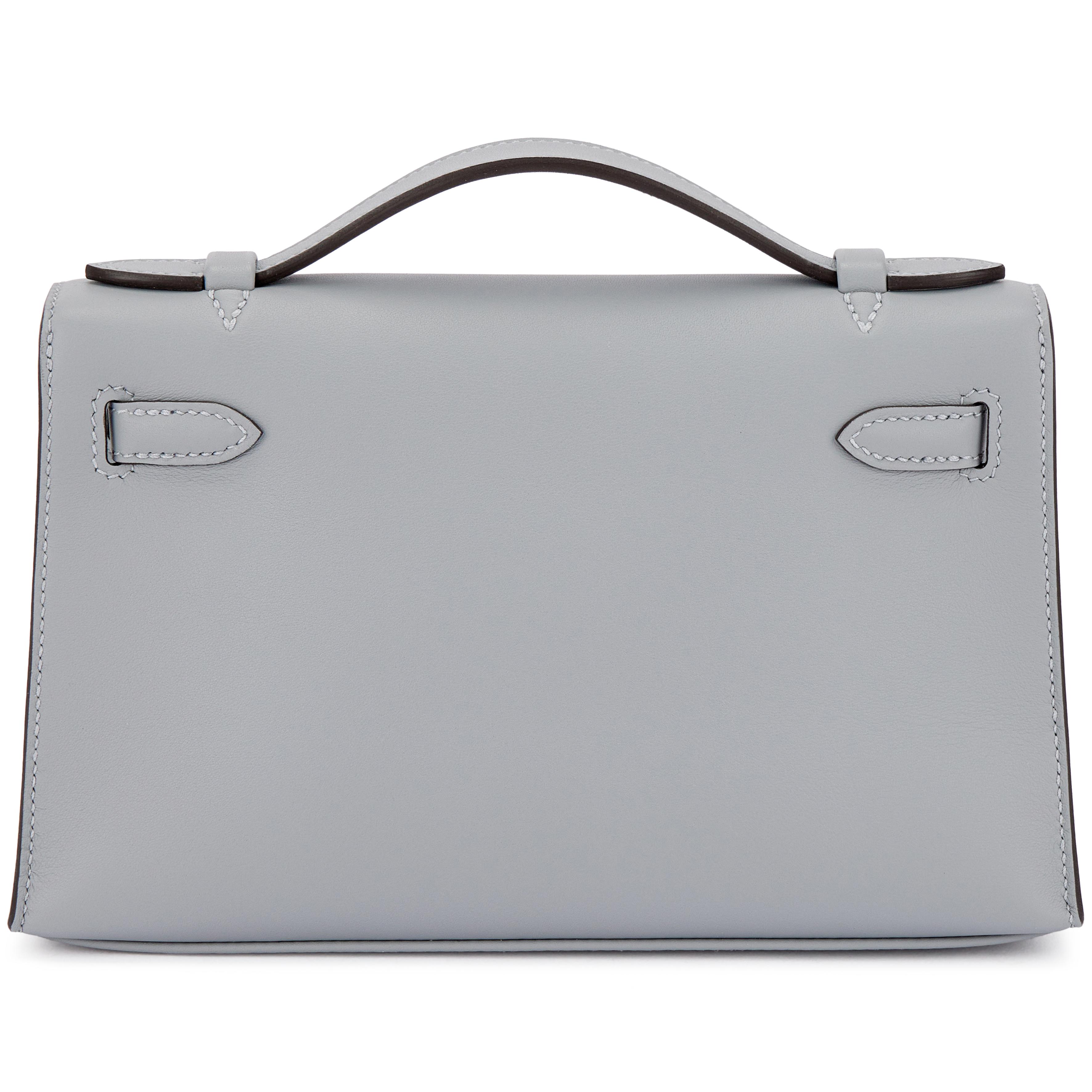 Hermès Gris Pantin Swift Kelly Pochette Palladium Hardware, 2025