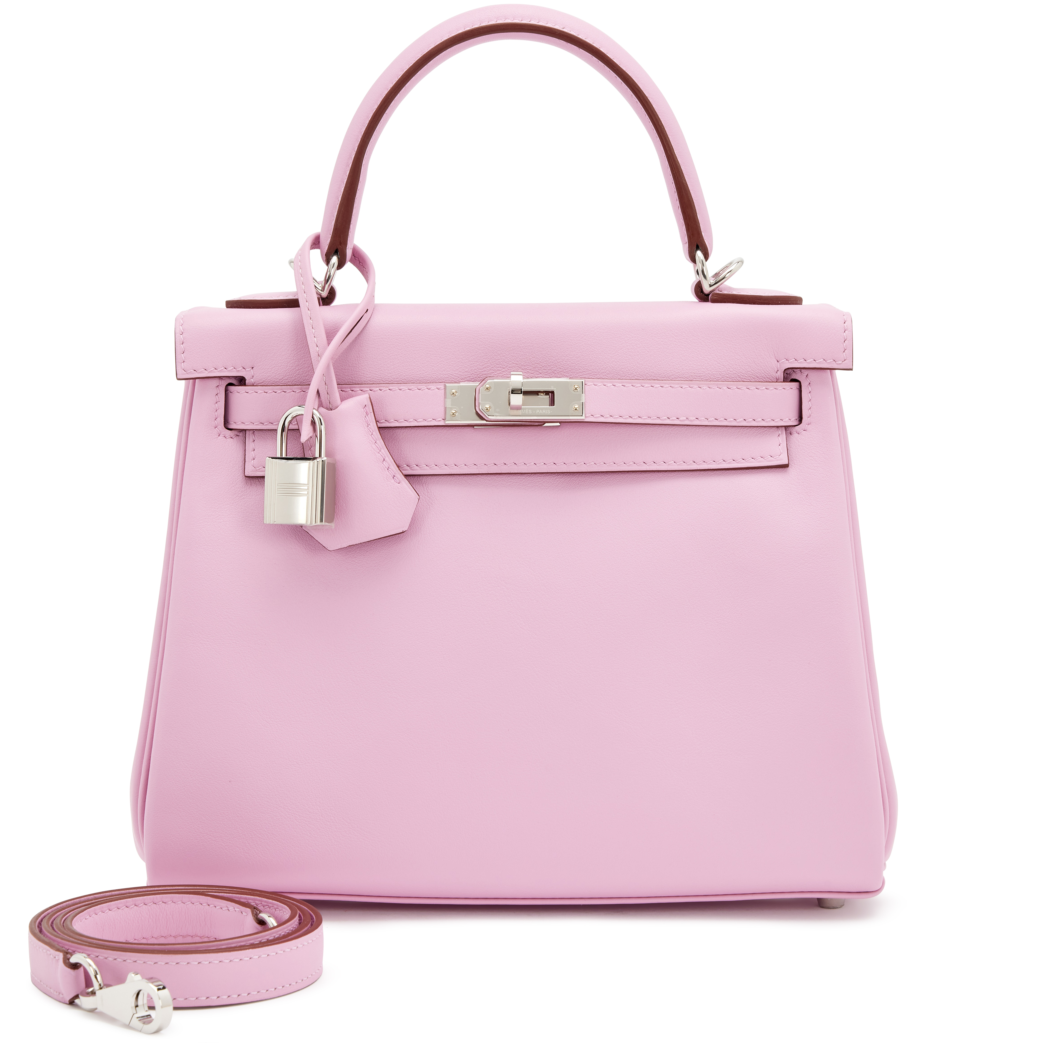 Hermès Mauve Sylvestre Swift Retourne Kelly 25 Palladium Hardware