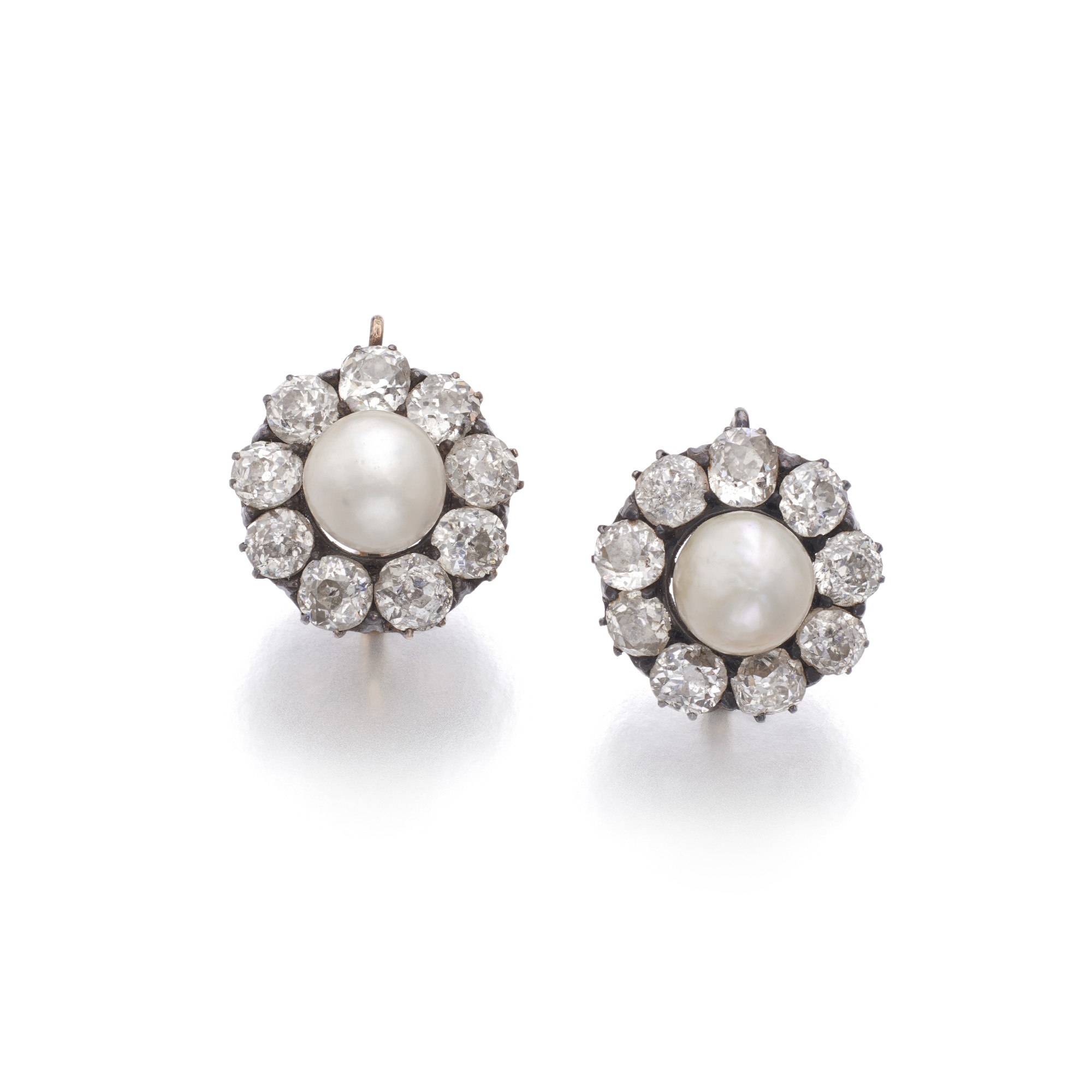 Pair of natural pearl and diamond earrings Important Jewels 2022