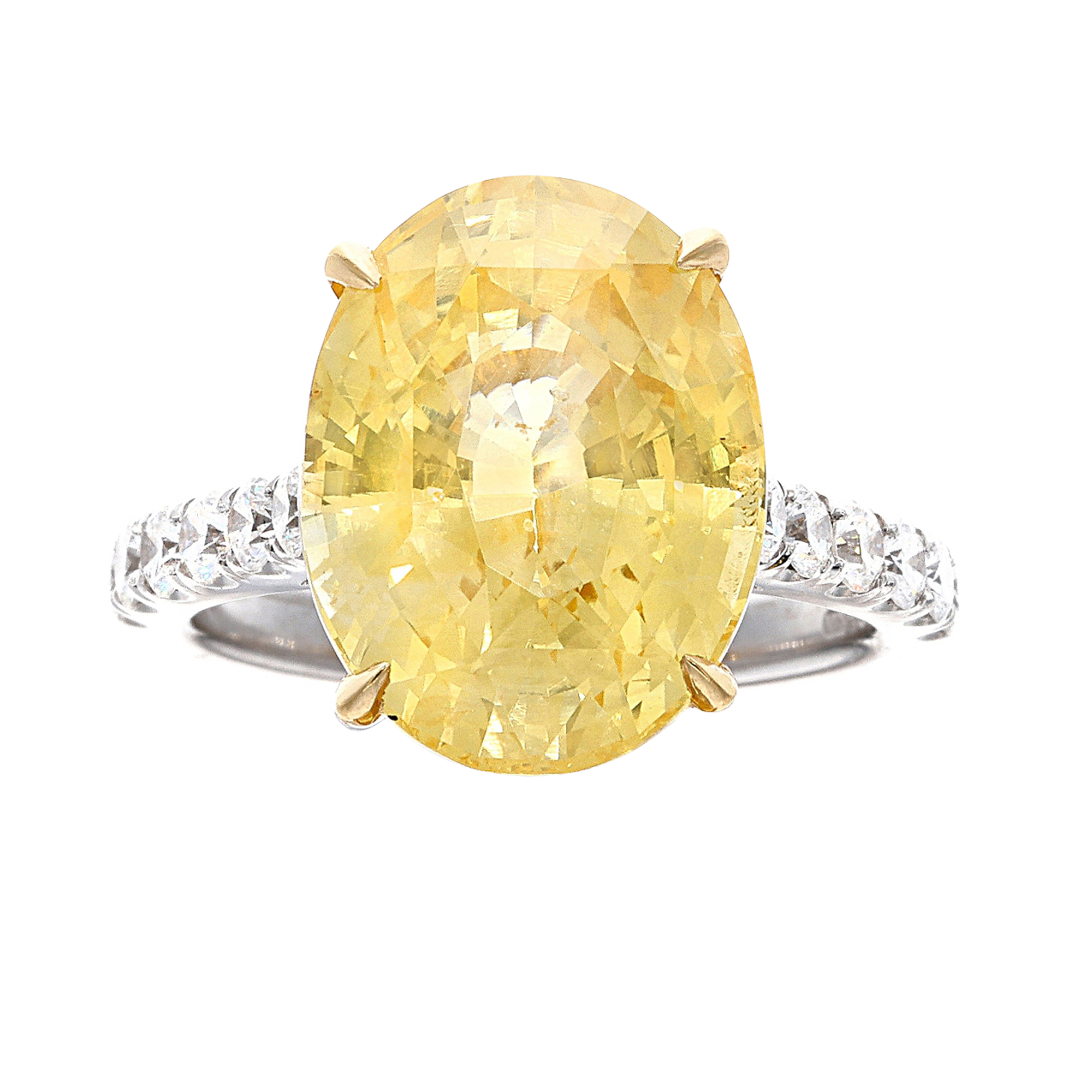White Gold, Gold, Yellow Sapphire And Diamond Ring Available For
